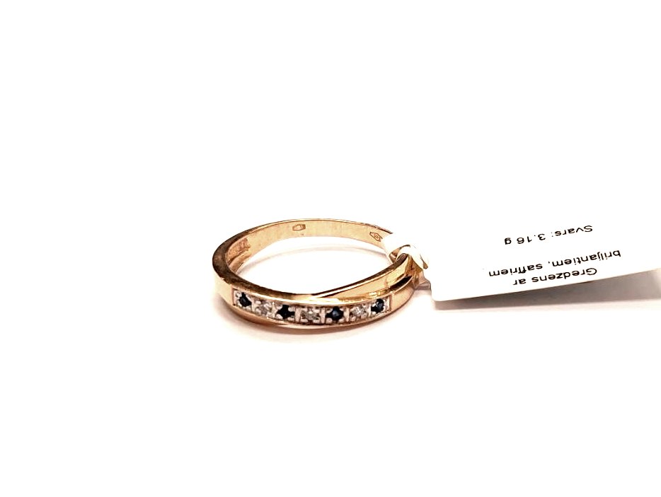 Gredzens ar briljantiem (0.6 ct) un safīriem (0.04 ct) 364g1-8353