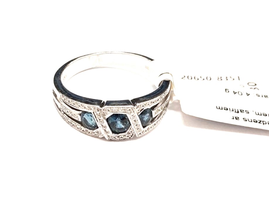 Gredzens ar briljantiem (0.55 ct) un safīriem (0.40 ct) 20650-8351