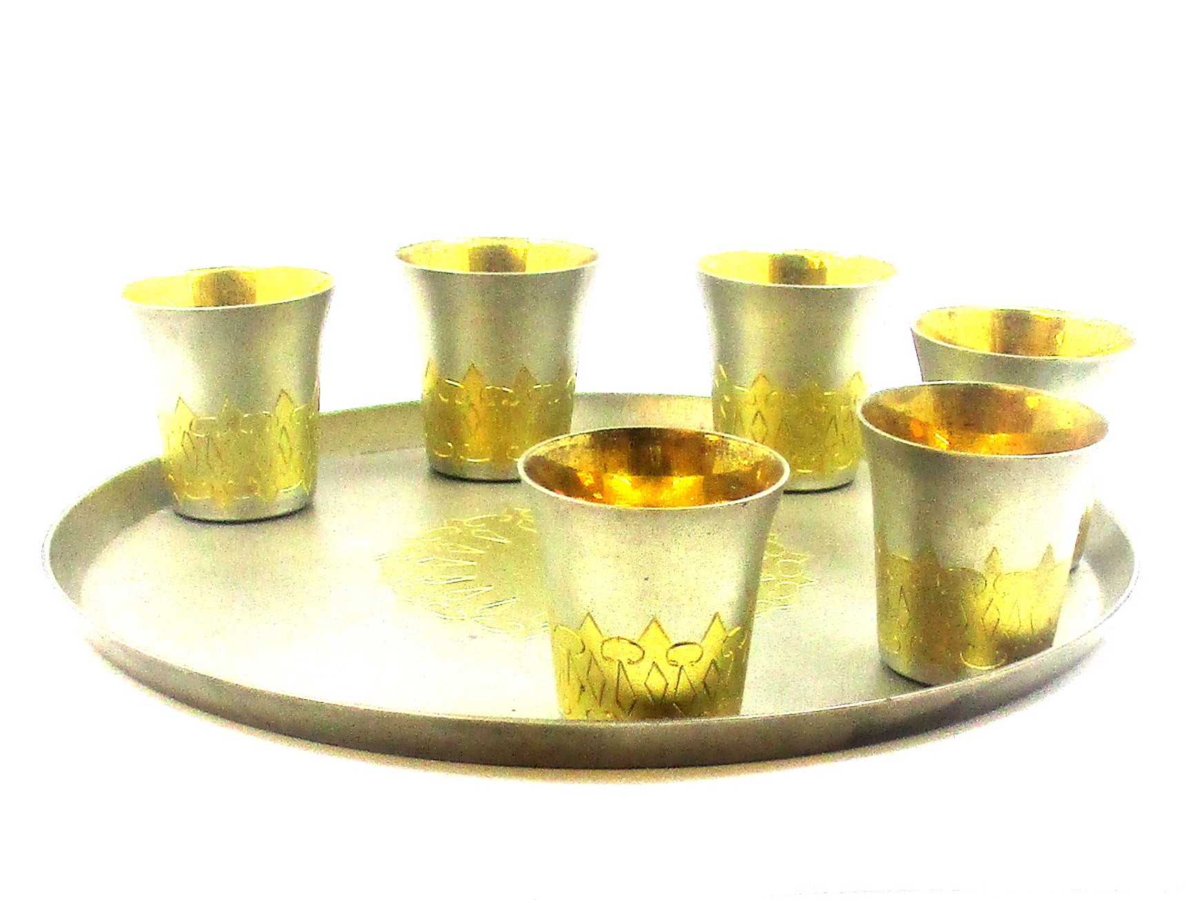 Šķīvis un 6 glāzes 6491-1253