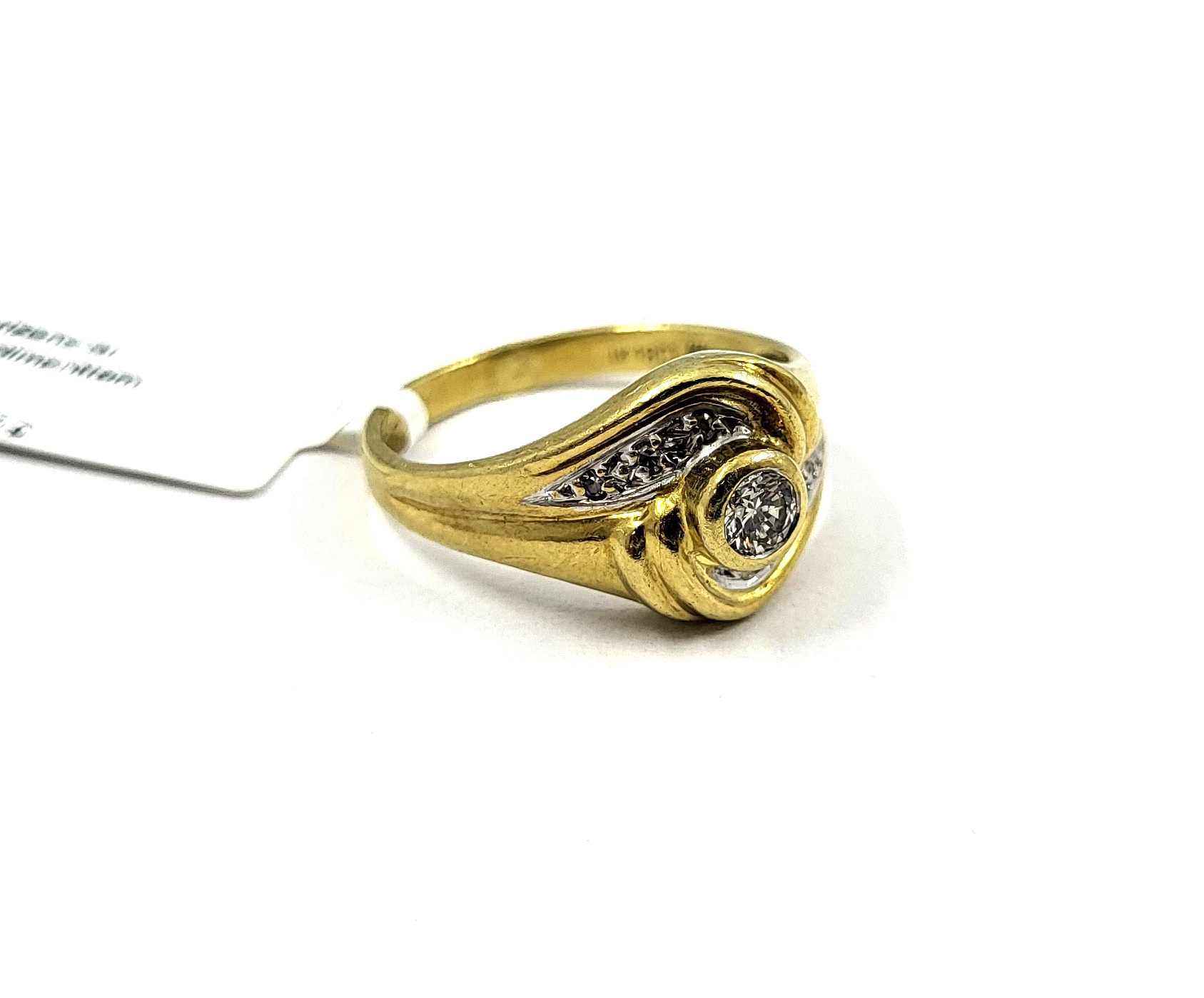 Gredzens ar briljantu (0.18ct) , dimantiem (0.06ct) 1073h5-4551