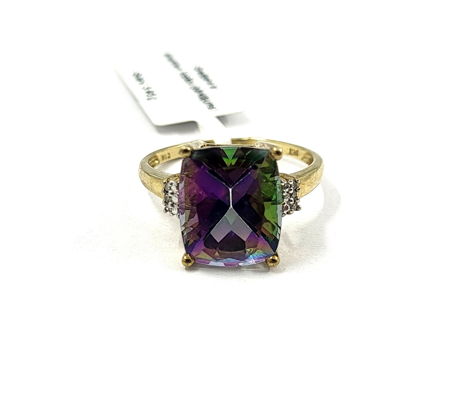 Gredzens ar dimantiem (0.06ct), topāzu (pārkl.)  1073g6-4551