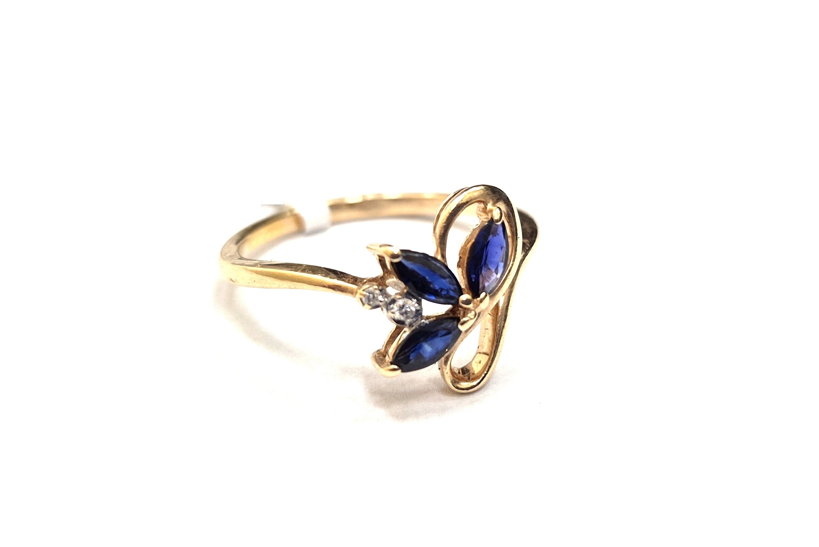 Gredzens ar briljantiem (0.03 ct) un safīriem (0.21 ct) 1463-5753