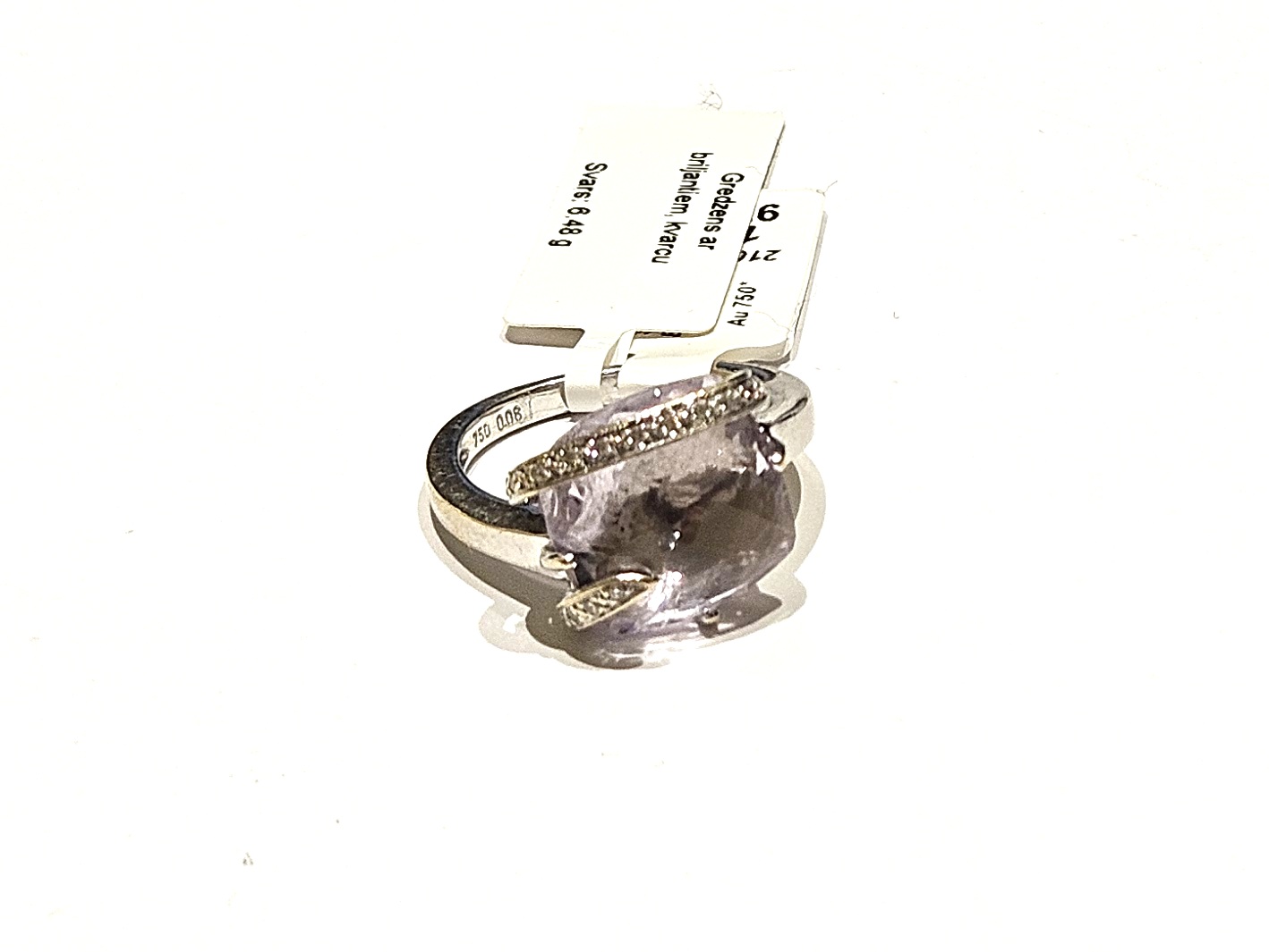 Gredzens ar briljantiem (0.10 ct), kvarcu 102-1161