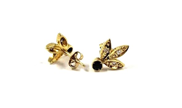 Auskari ar briljantiem (0.18ct), safīriem (0.08ct) 1430-0863  Rezervēts līdz 10.05.26
