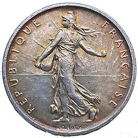 Francijas sudraba monēta 5 Francs