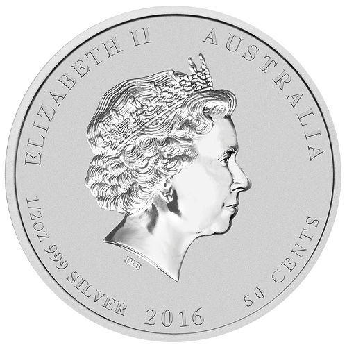 Austrālijas sudraba monēta 1/2 oz Year of the Monkey 2016 (Lunar II), 1950-8361