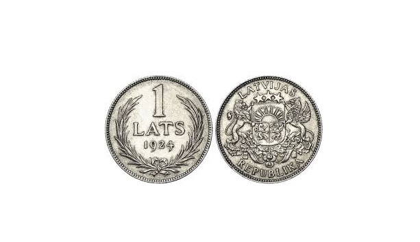 Latvijas sudraba monēta 1 Lats 1924. gada