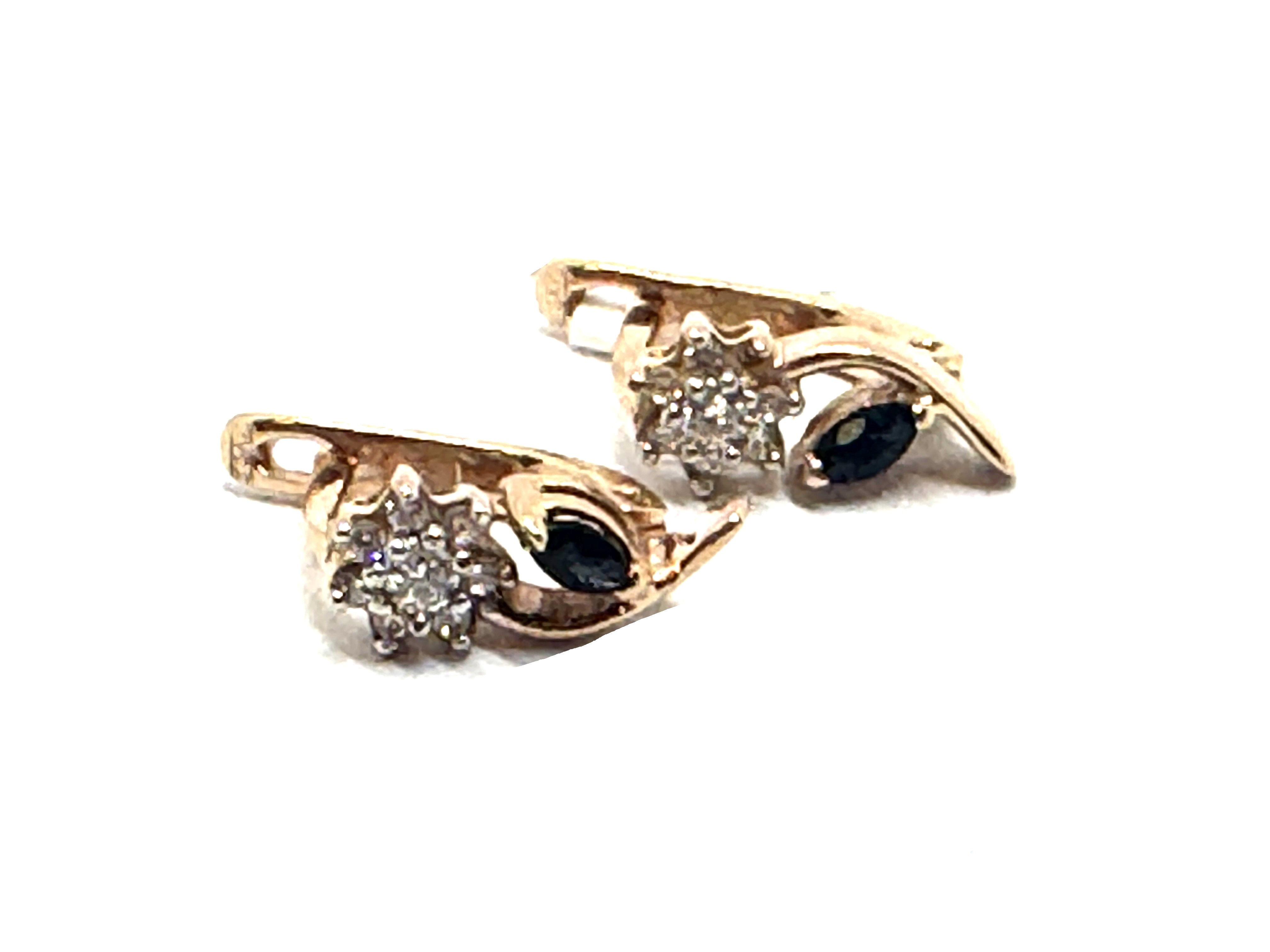 Auskari ar  safīriem( 0.6 ct) 1602-4663