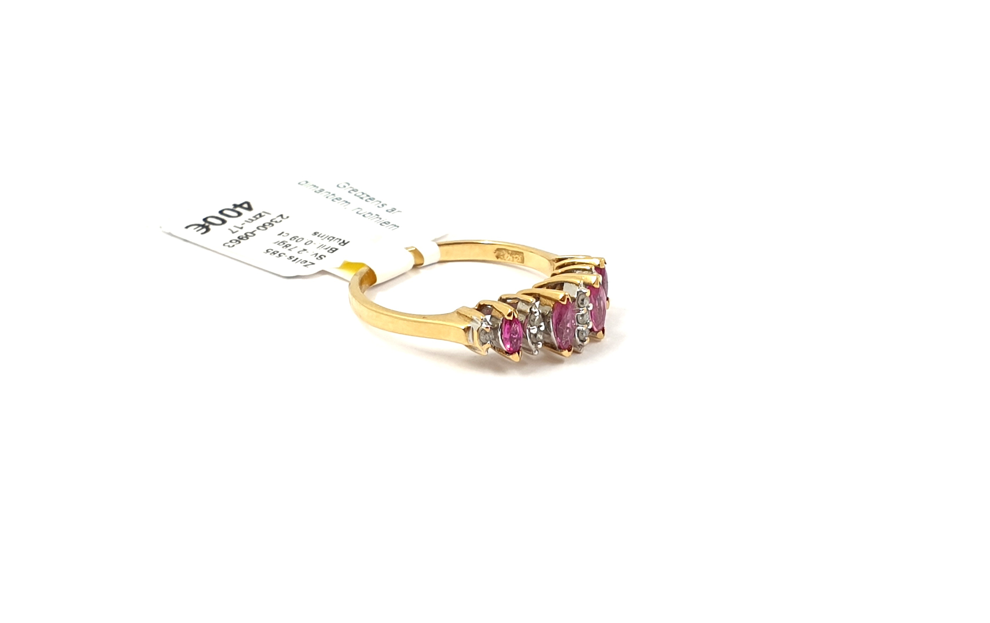 Gredzens ar briljantiem (0.09ct) un rubīniem (0.34ct) 2360-0963