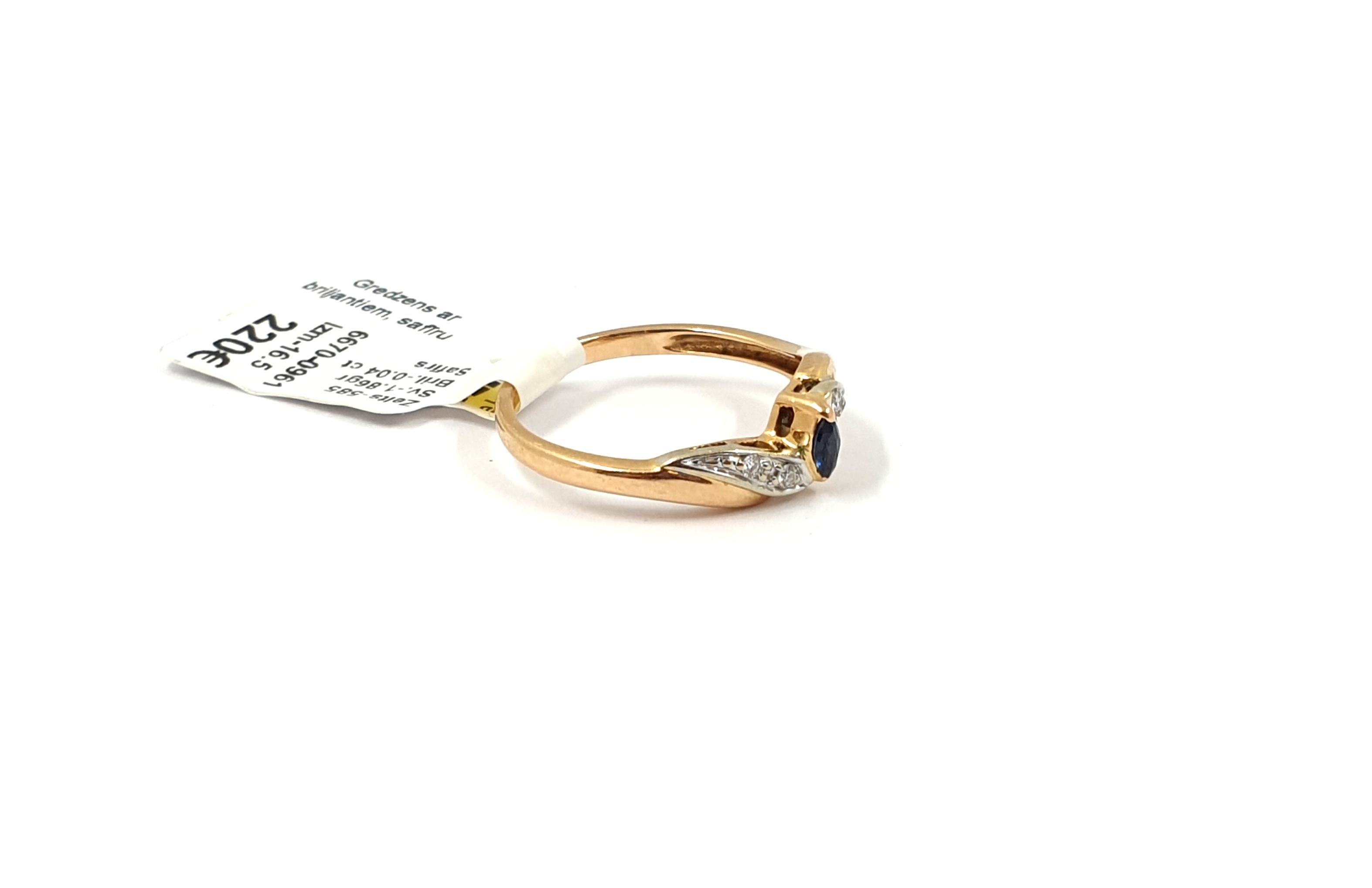Gredzens ar briljantiem (0.04ct) un safīru (0.04ct) 6670-0961