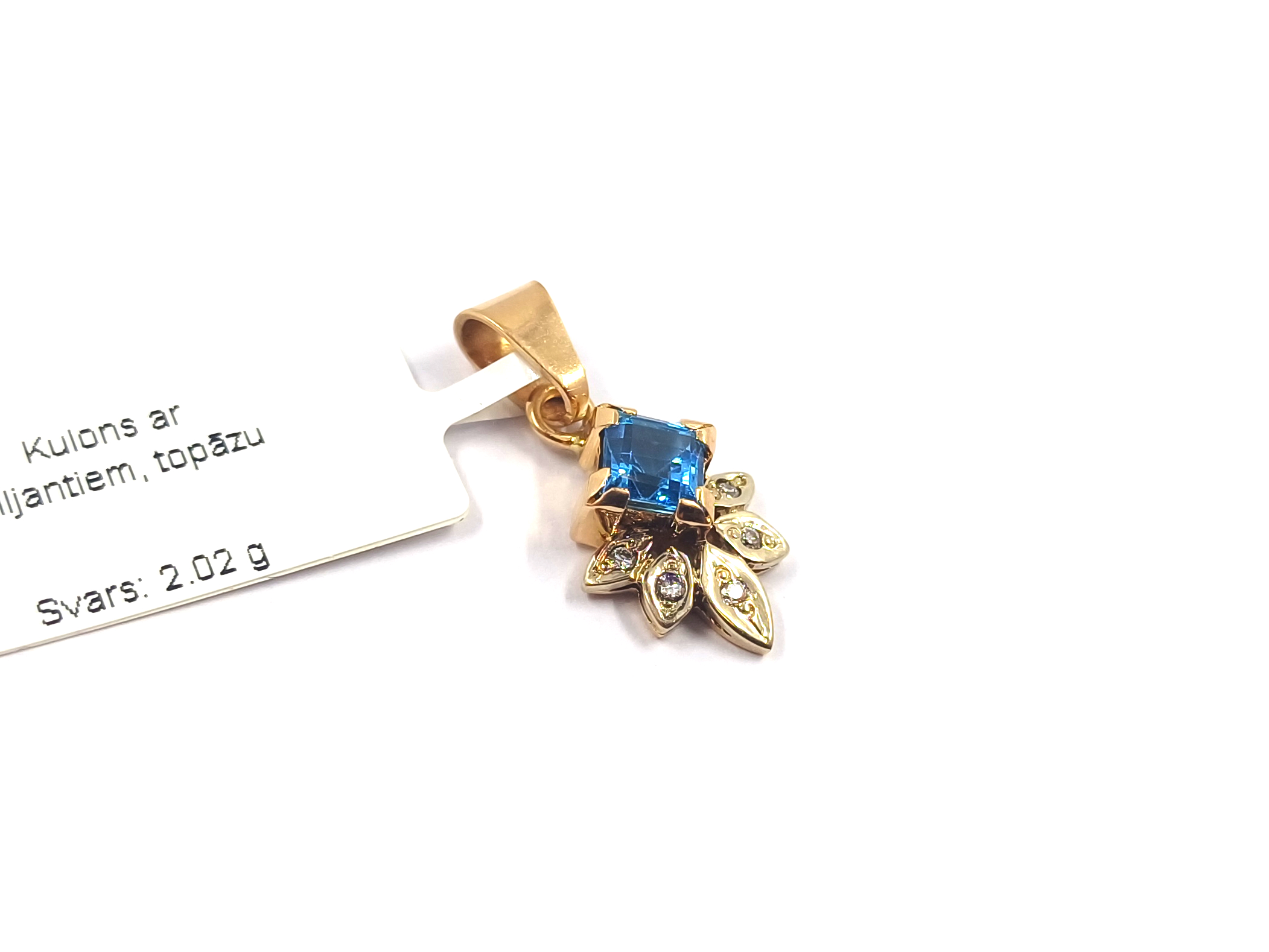 Kulons ar briljantiem (0.03ct), topāzu 960-0863