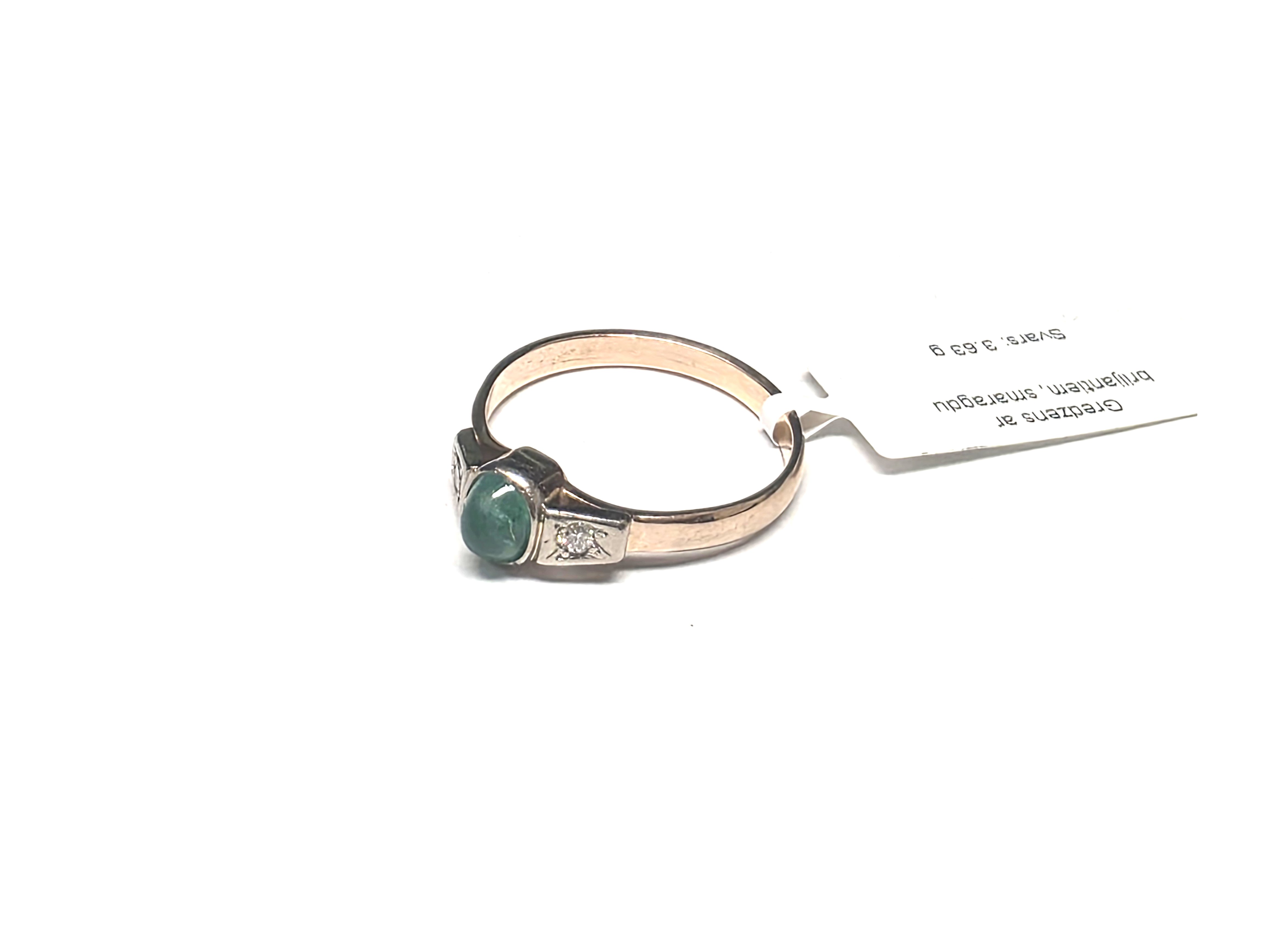 Gredzens ar briljantiem (0.06 ct)  un smaragdu (0.52 ct) 540-5061