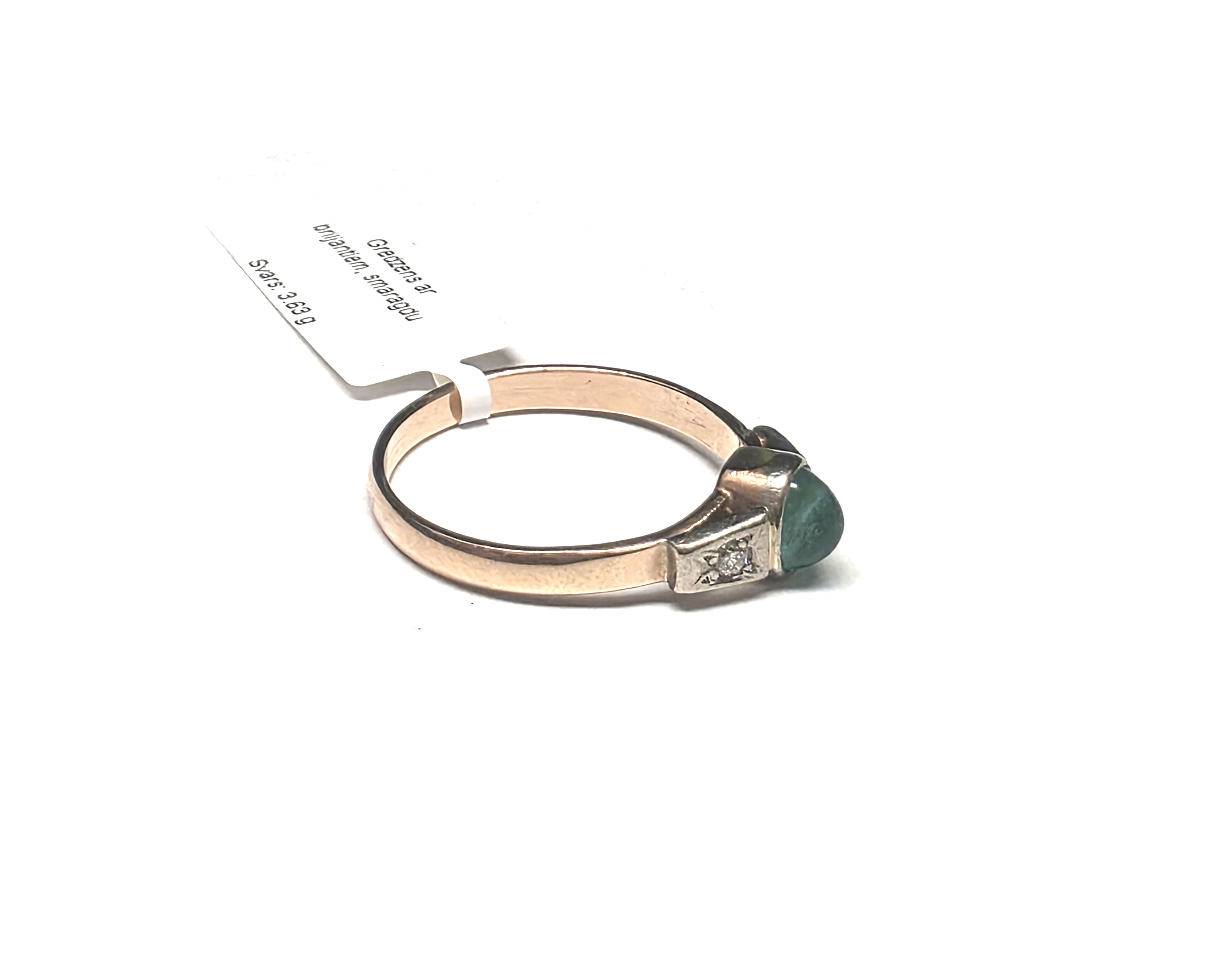 Gredzens ar briljantiem (0.06 ct)  un smaragdu (0.52 ct) 540-5061