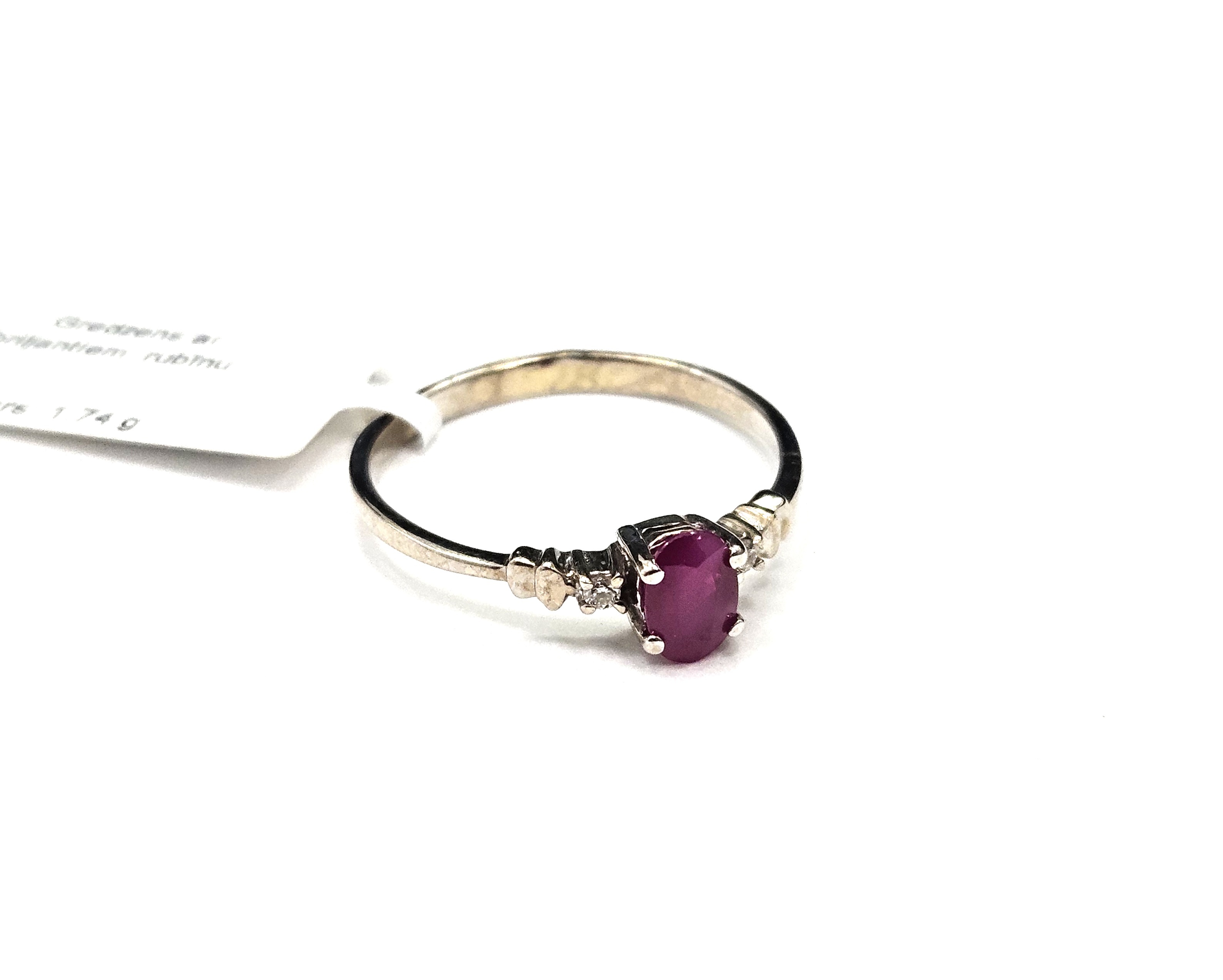 Gredzens ar briljantiem (0.02 ct) un rubīnu (0.33 ct) 5203-5761