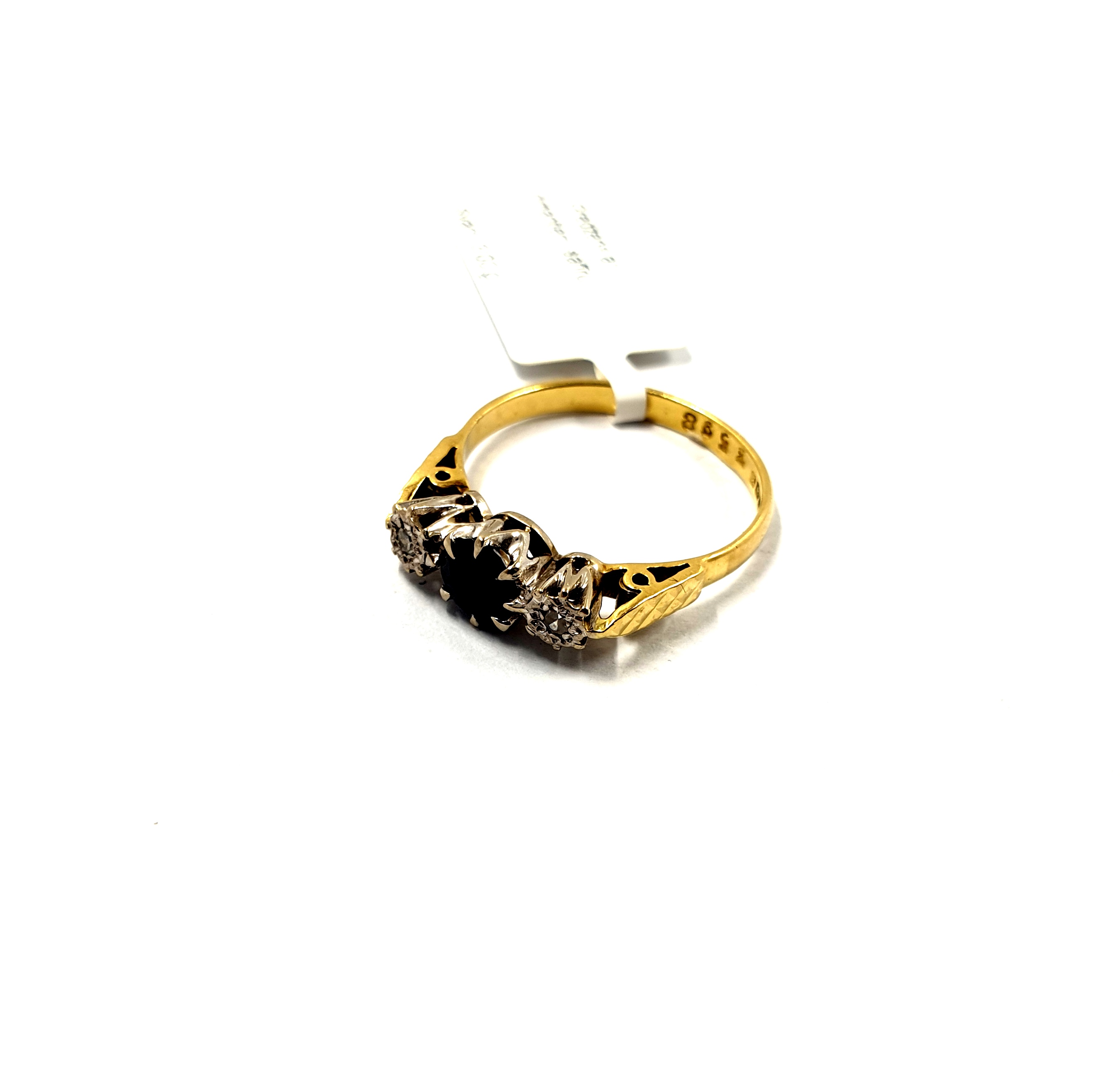 Gredzens ar briljantiem(0.011ct) un safīru (0.24ct) 25811-1251