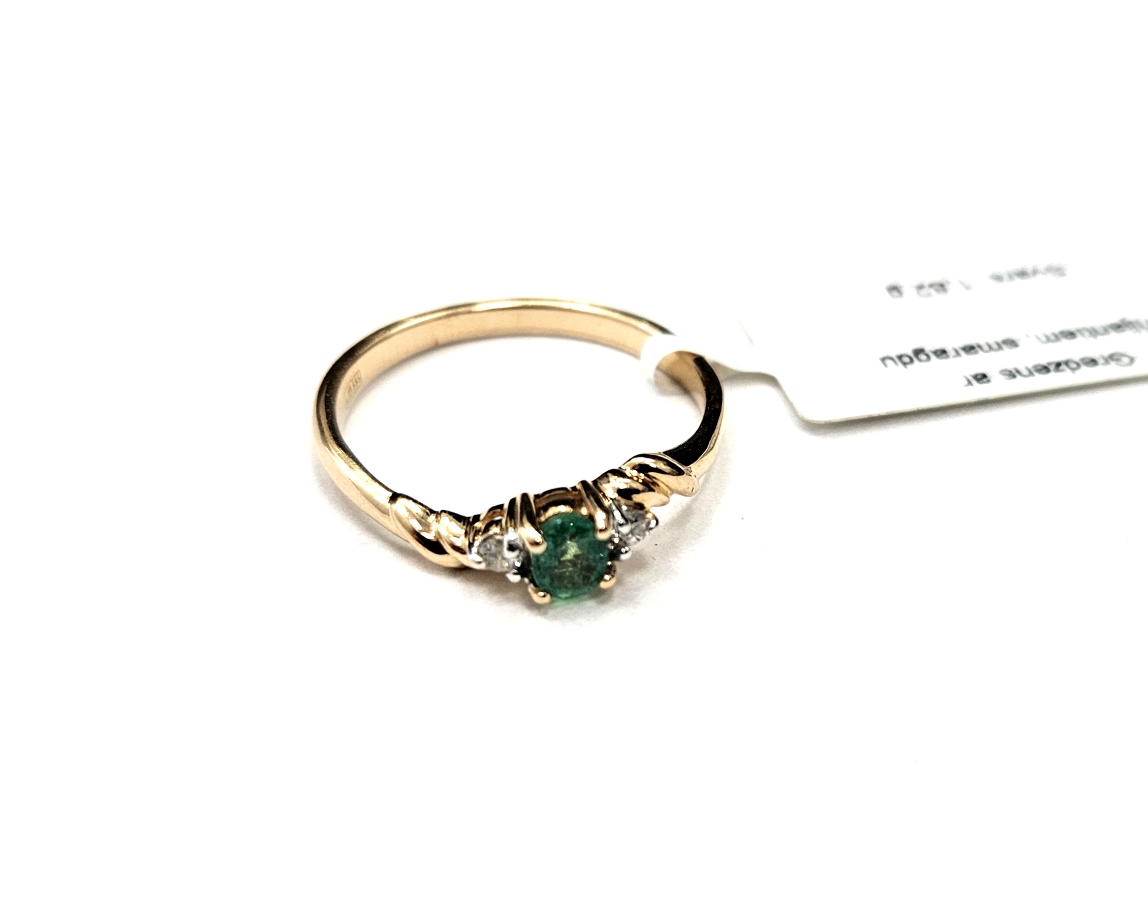 Gredzens ar briljantiem (0.04 ct)  un smaragdiem (0.17 ct) 5192-5761