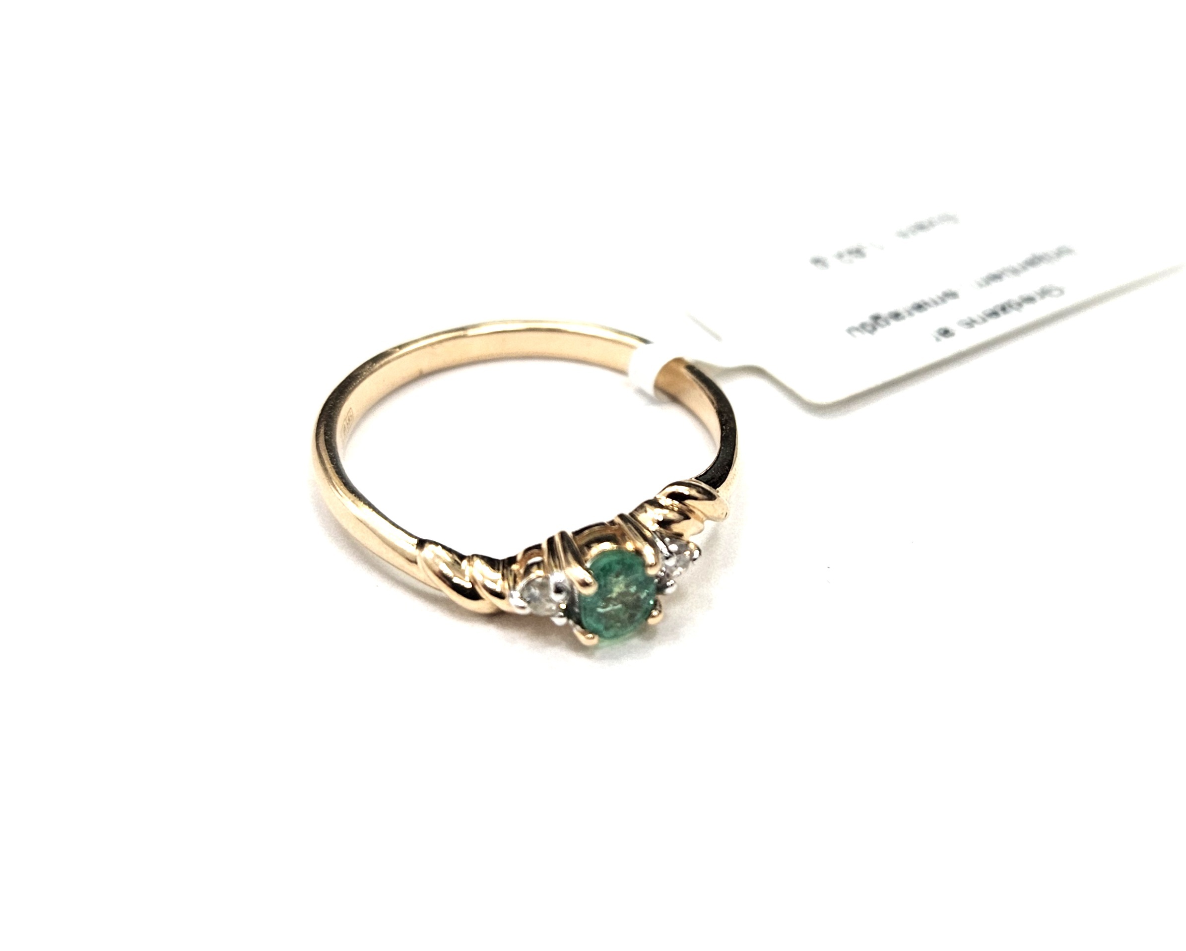 Gredzens ar briljantiem (0.04 ct)  un smaragdiem (0.17 ct) 5192-5761
