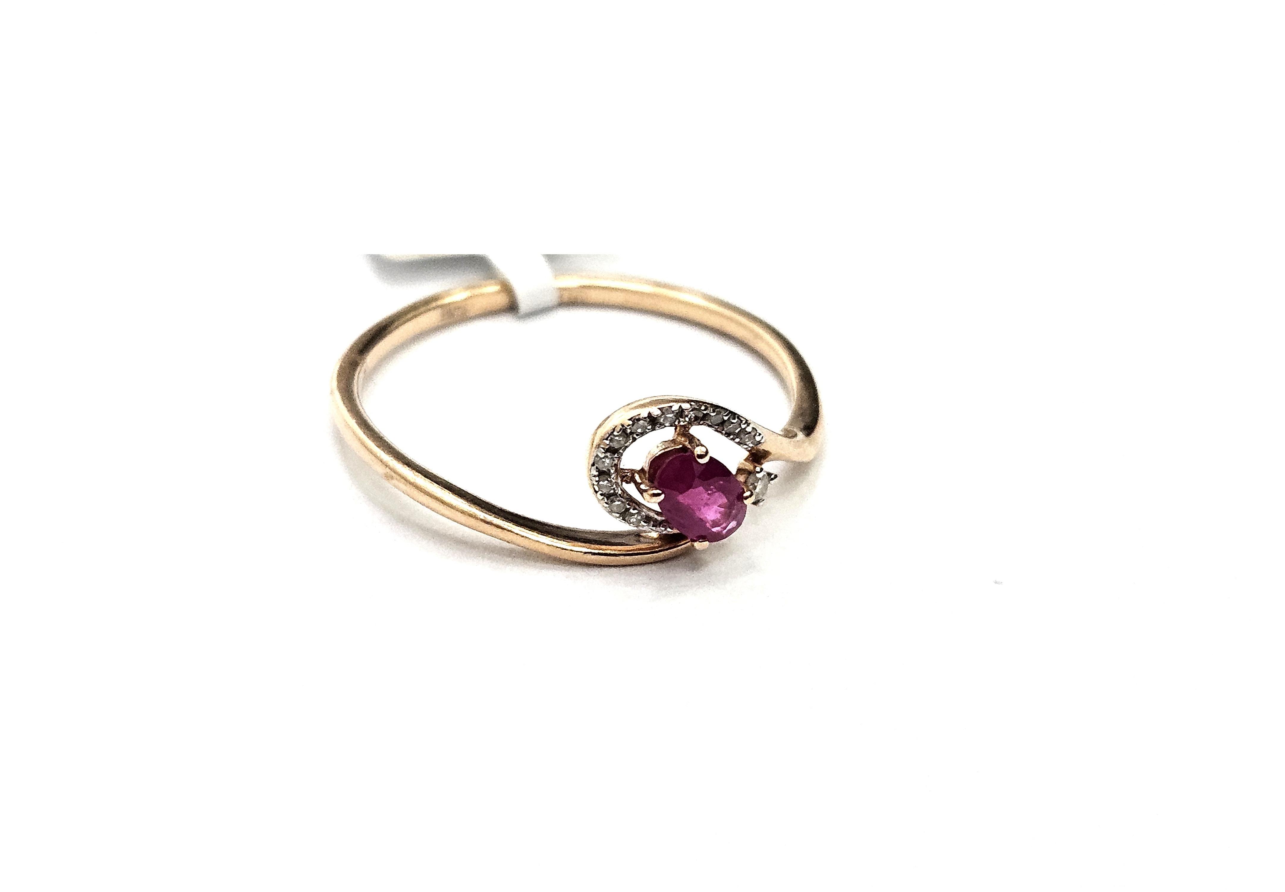 Gredzens ar briljantiem (0.05 ct) un rubīnu (0.20 ct) 5191-5761