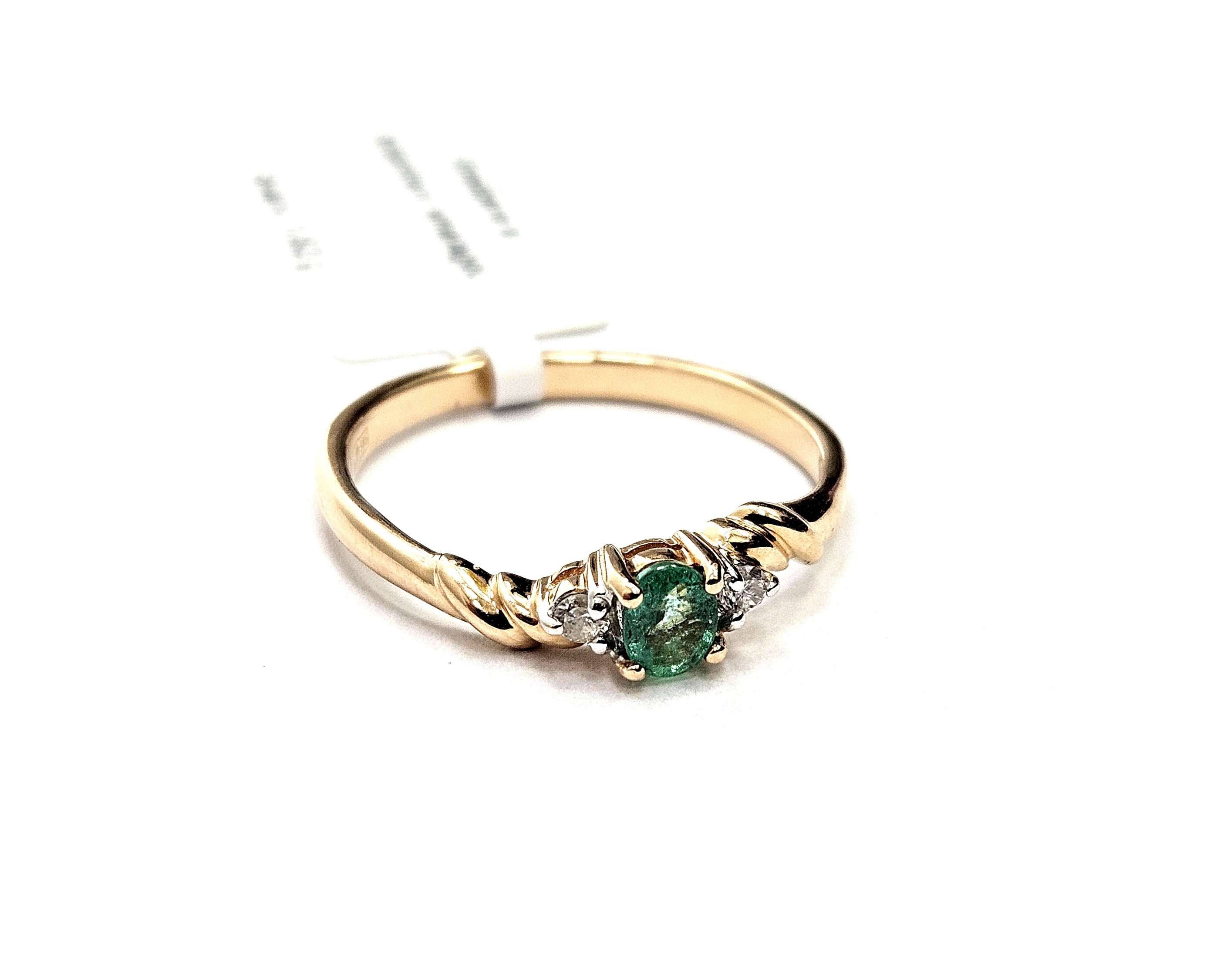 Gredzens ar briljantiem (0.04 ct)  un smaragdiem (0.17 ct) 5192-5761