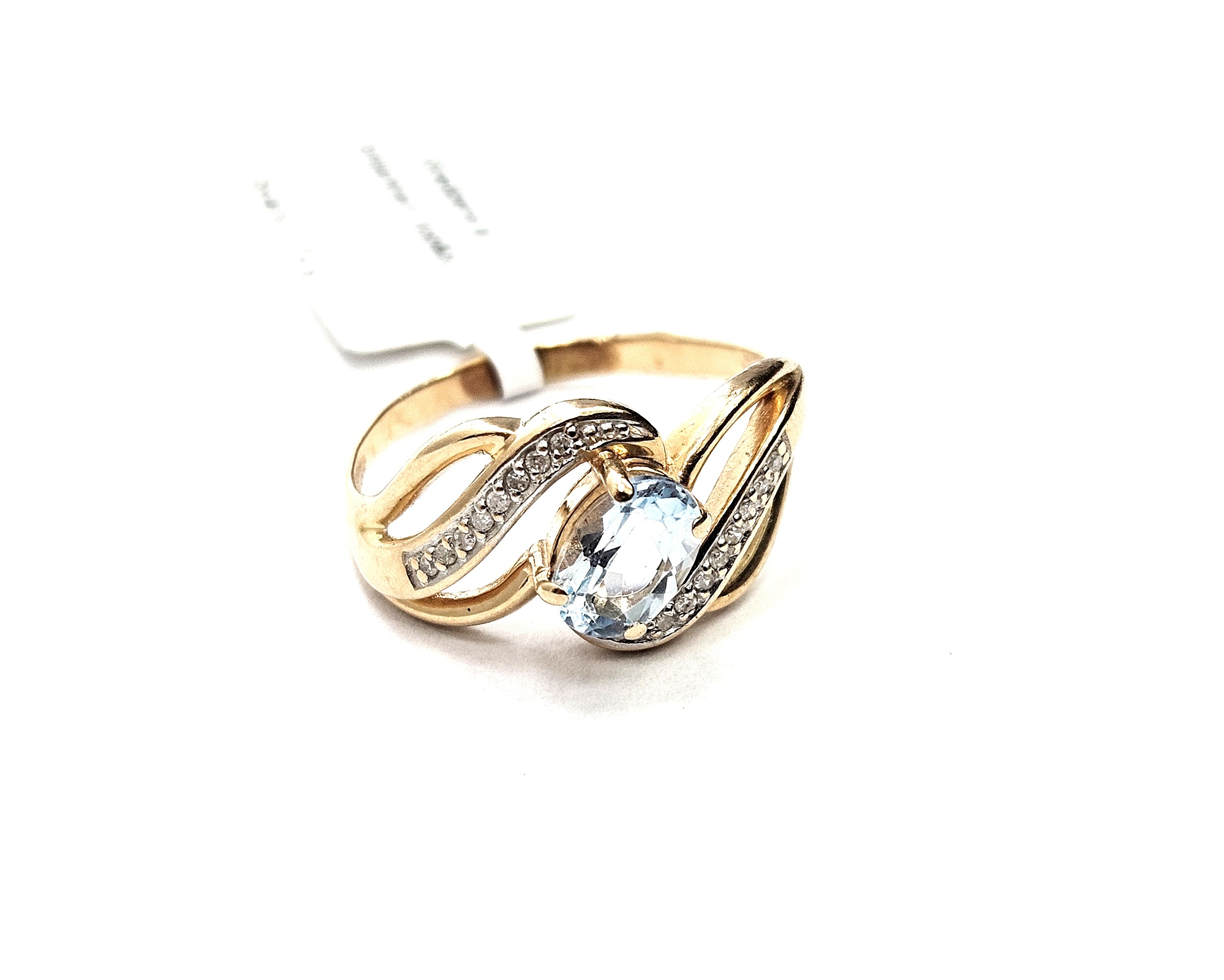 Gredzens ar briljantiem (0.10 ct) un topāzu 5193-5761