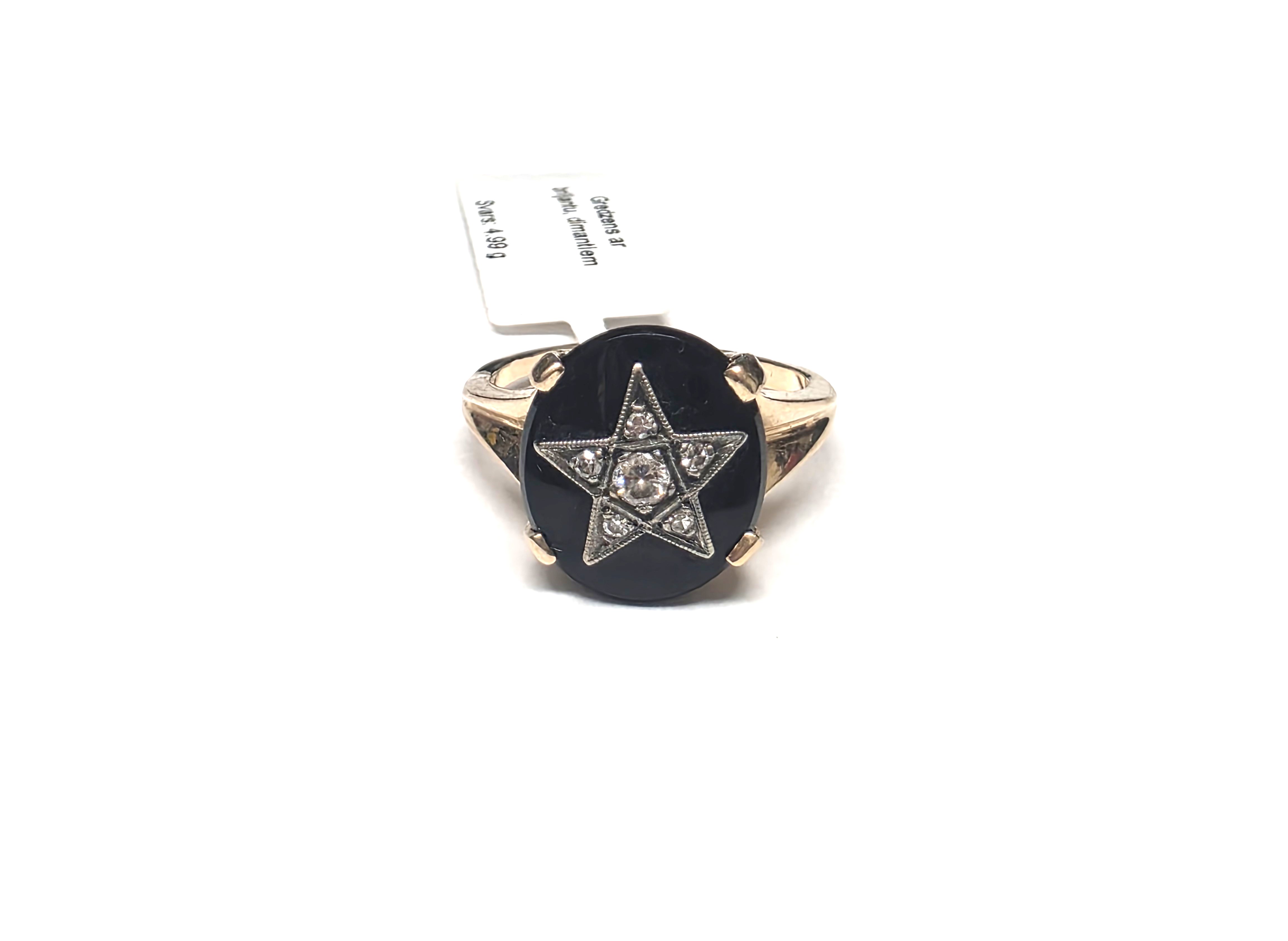 Gredzens ar briljantu (0.10 ct) un dimantiem (0.05 ct) 1243-5063