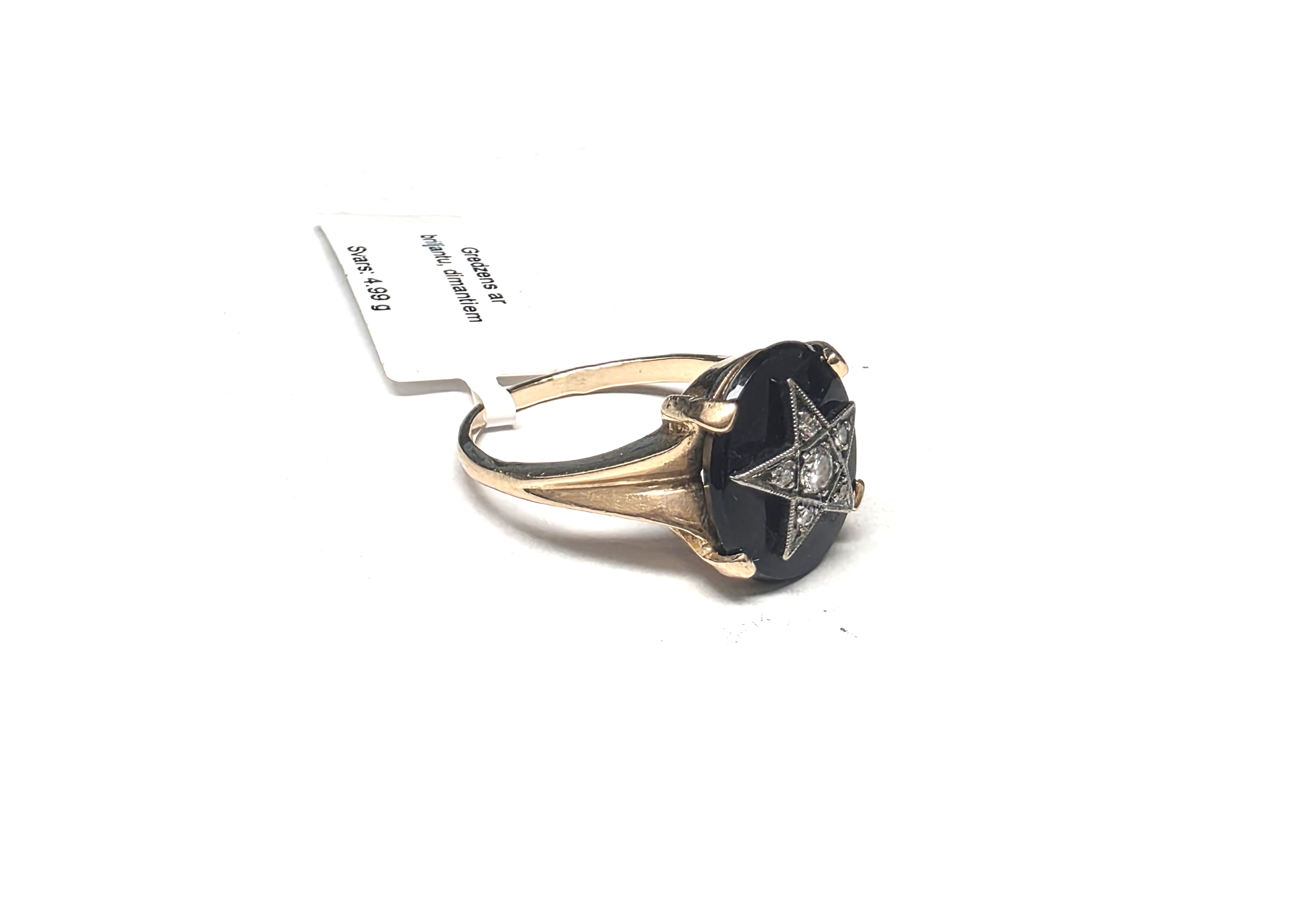 Gredzens ar briljantu (0.10 ct) un dimantiem (0.05 ct) 1243-5063