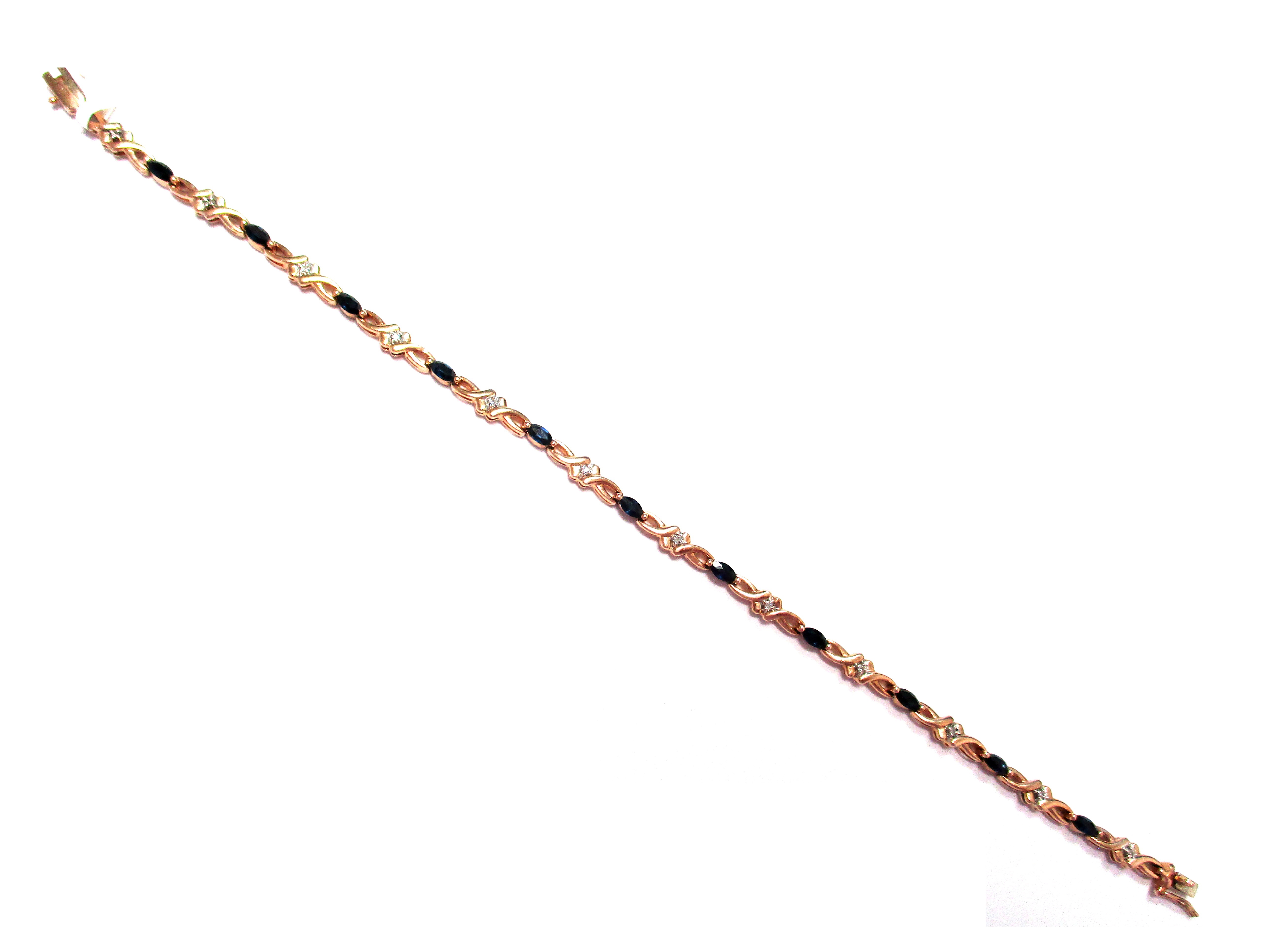 Aproce ar dimantiem (0.06 ct), safiriem (0.55 ct) 146g1-3463