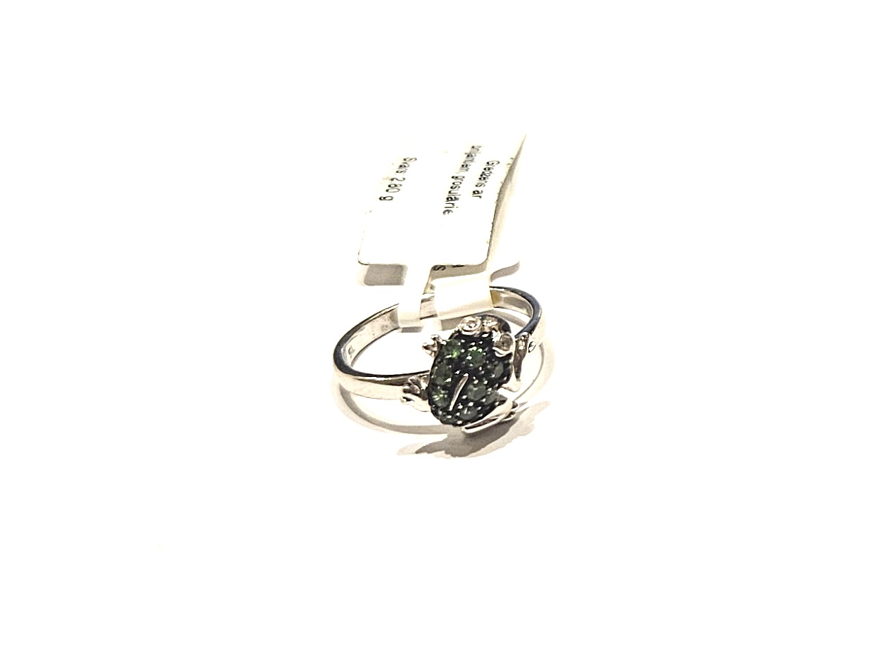 Gredzens ar briljantiem (0.02 ct), grosulāriem 149g3-1161