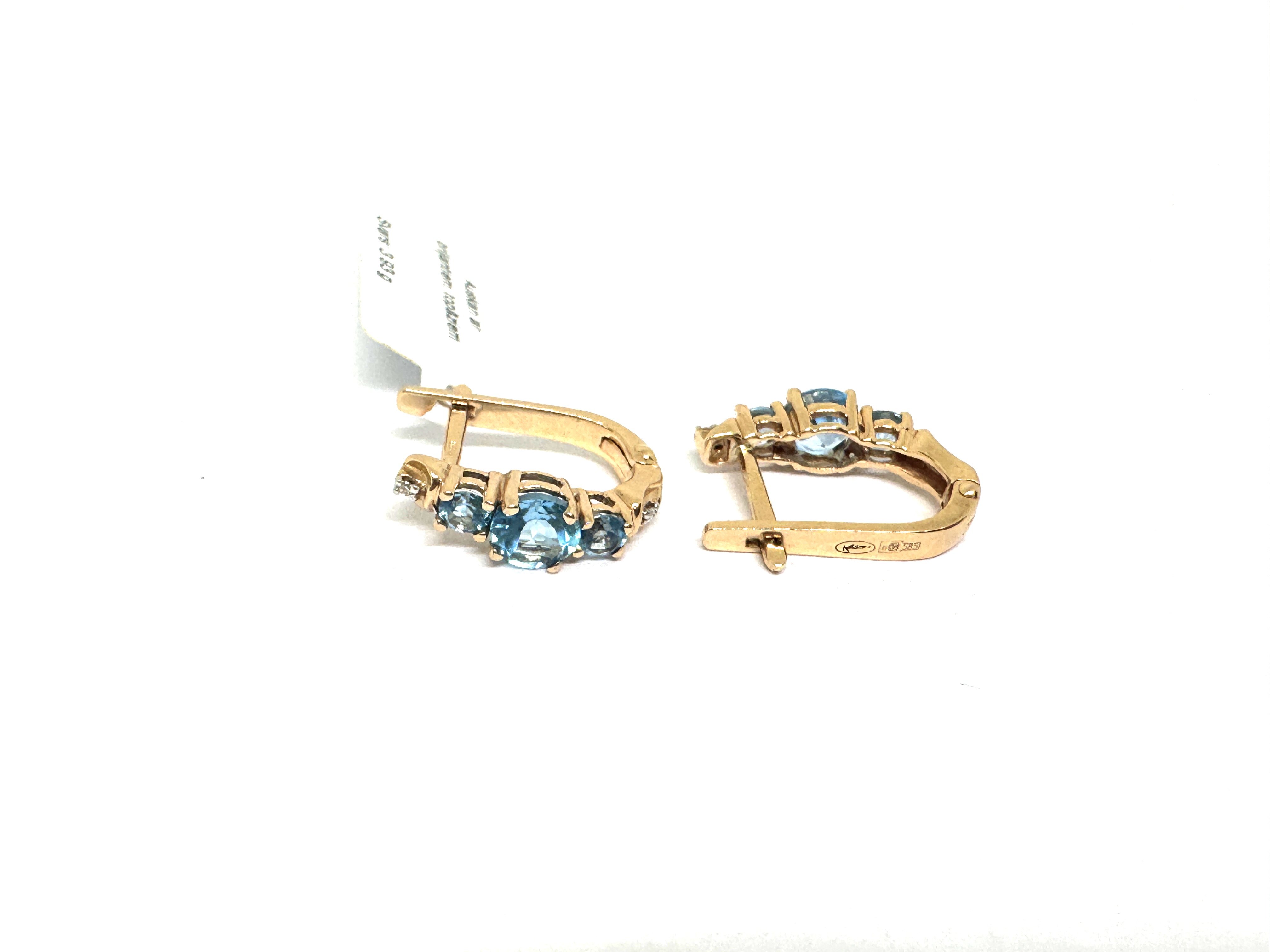 Auskari ar briljantiem  (0,02 ct) , topāziem 1500-4663