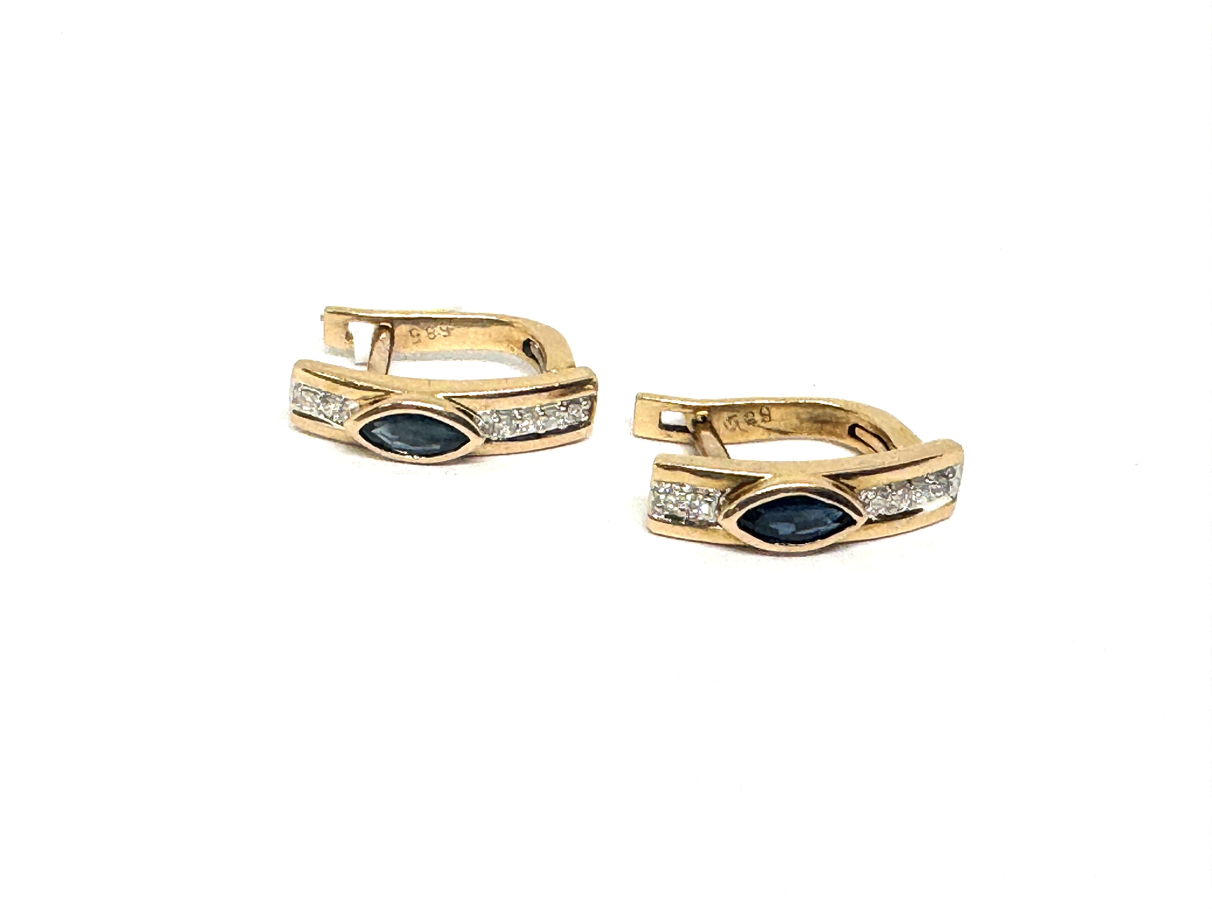 Auskari  ar briljantiem (0.12 ct), safīriem ( 0.6 ct),   1613-4663