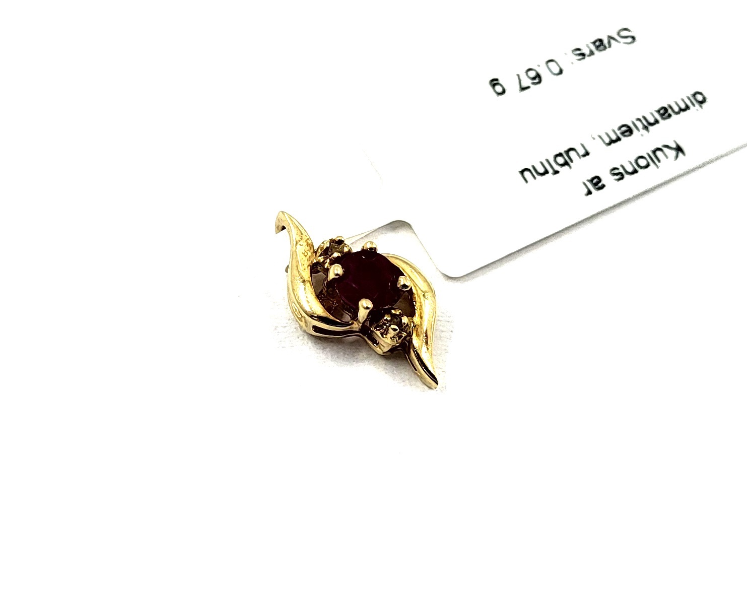 Kulons ar dimantiem (0.02ct), rubīnu (0.18ct) 810-4563