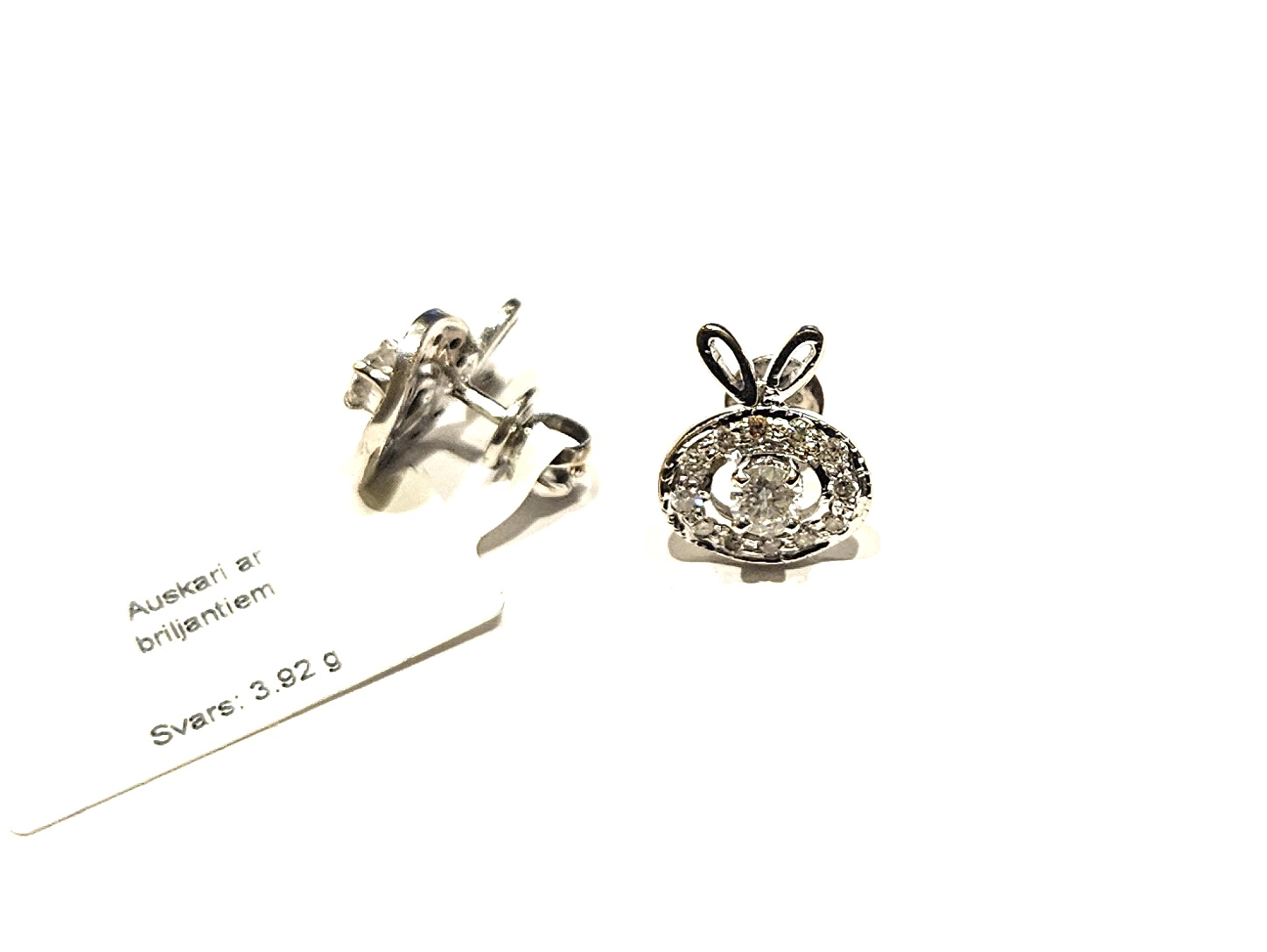 Auskari ar briljantiem (1.18 ct) 6702-1161 Rezervēts līdz 13.07.26 (IP)