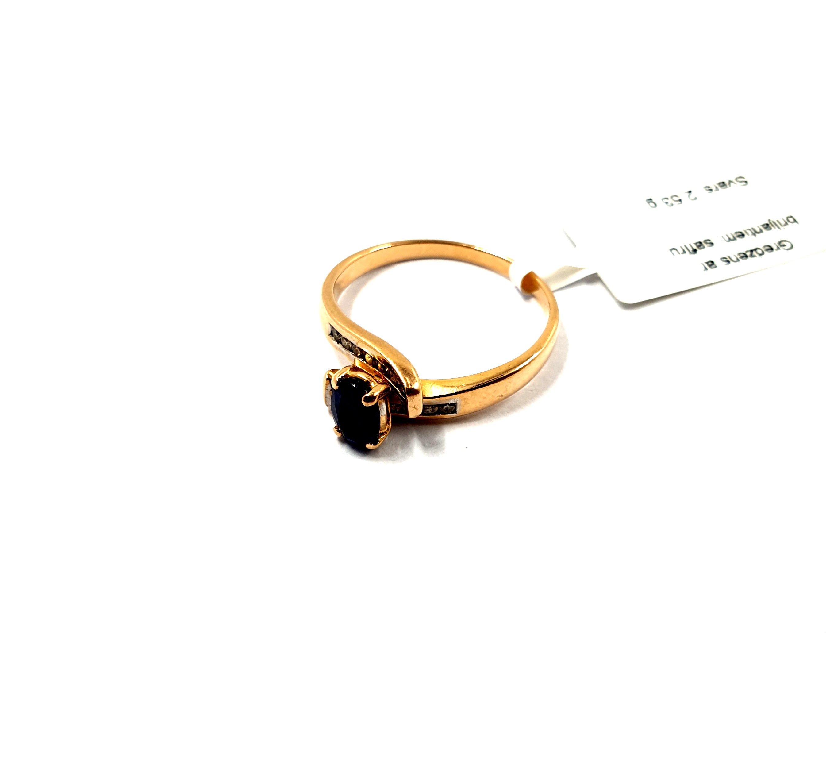 Gredzens ar briljantiem (0.06 ct) ,safīriem (0.2 ct) 3832-1263