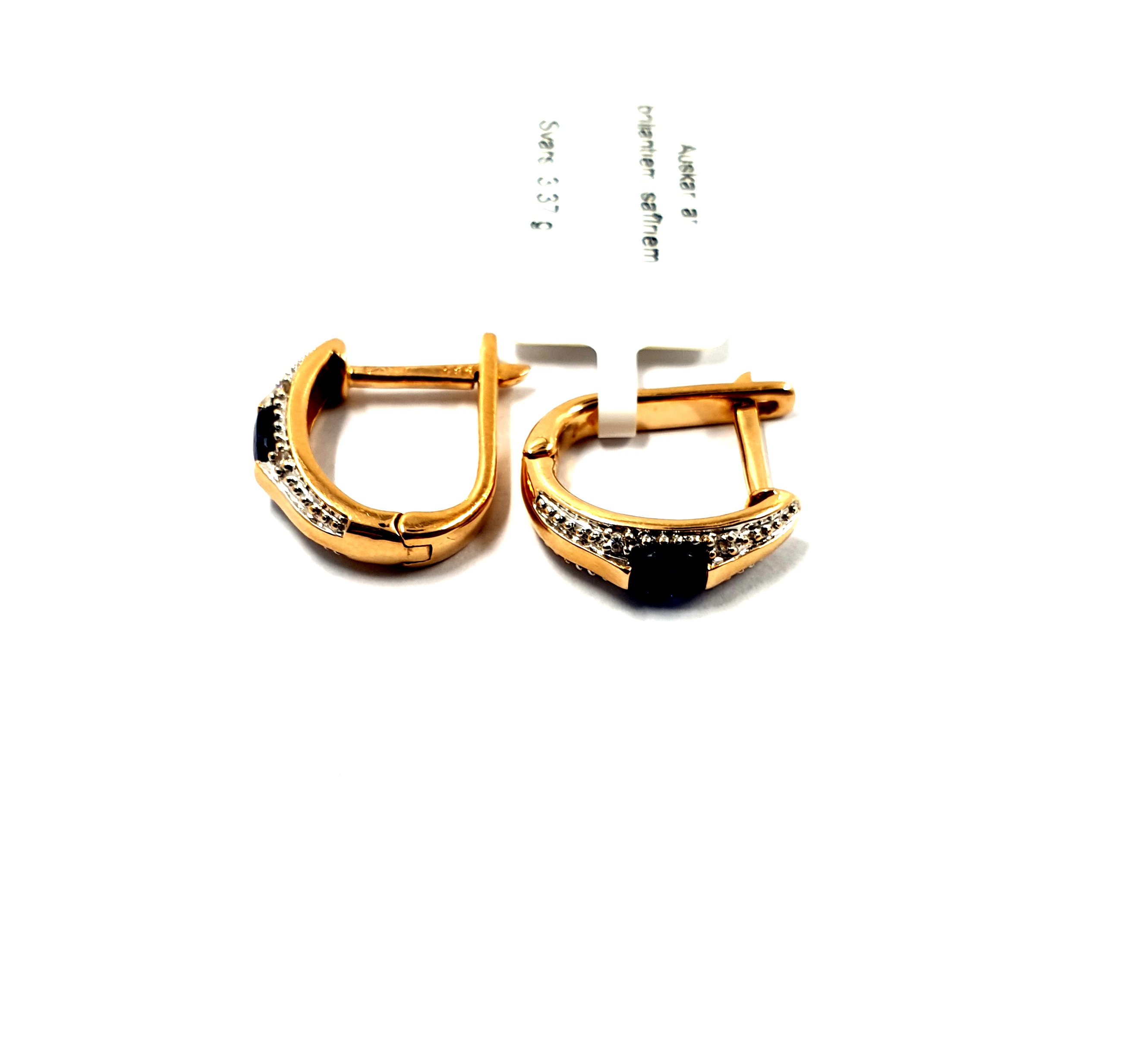 Auskari ar briljantiem (0.02ct) un safīriem (0.2ct) 3833-1263