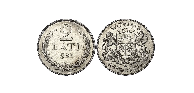 Latvijas sudraba monēta 2 Lati 1925. gads