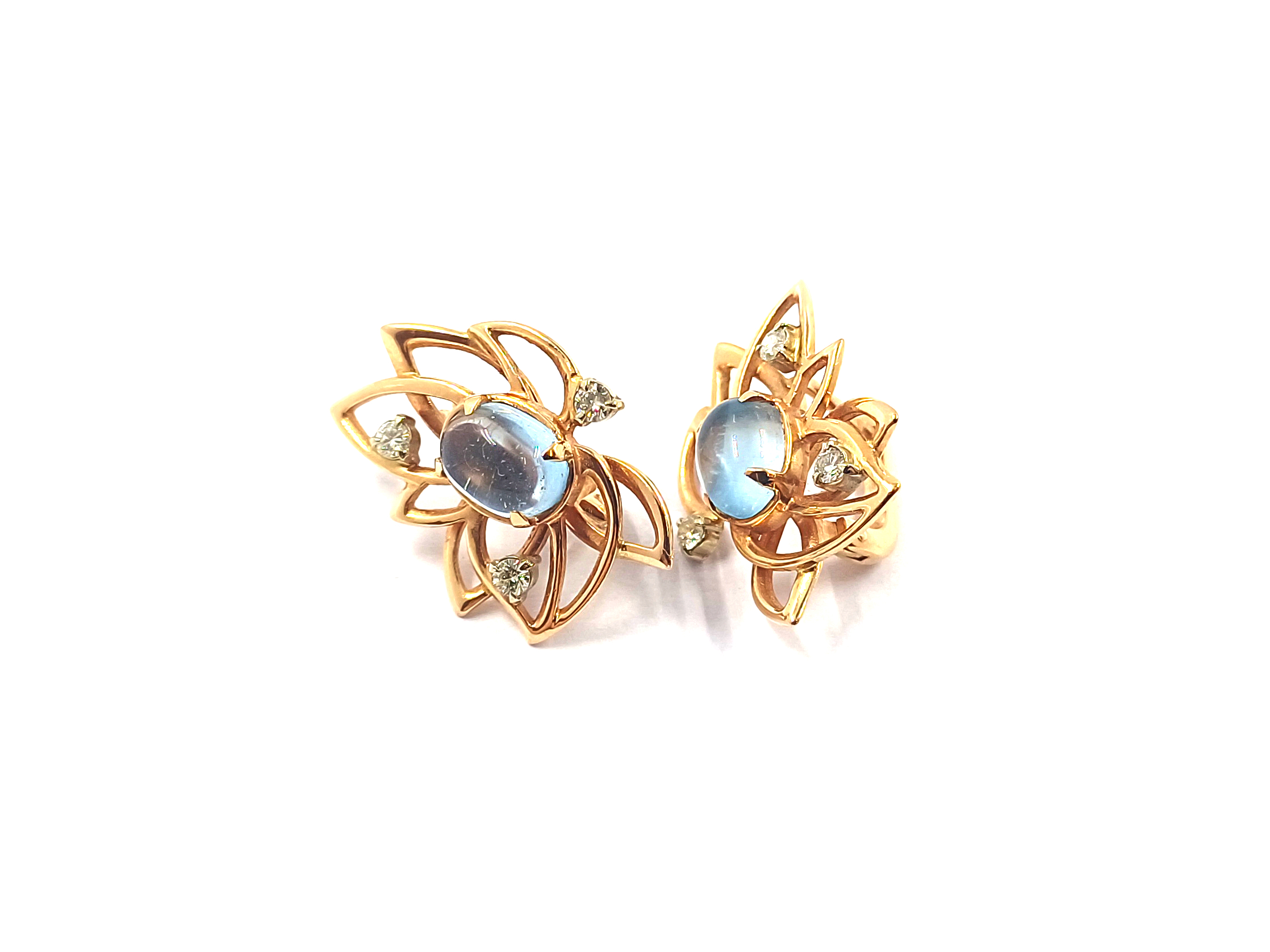 Auskari ar briljantiem (0.30ct), topāziem 2103-0863
