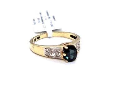 Gredzens ar briljantiem (0.09 ct) un safīru (0.7ct)  5001-3461