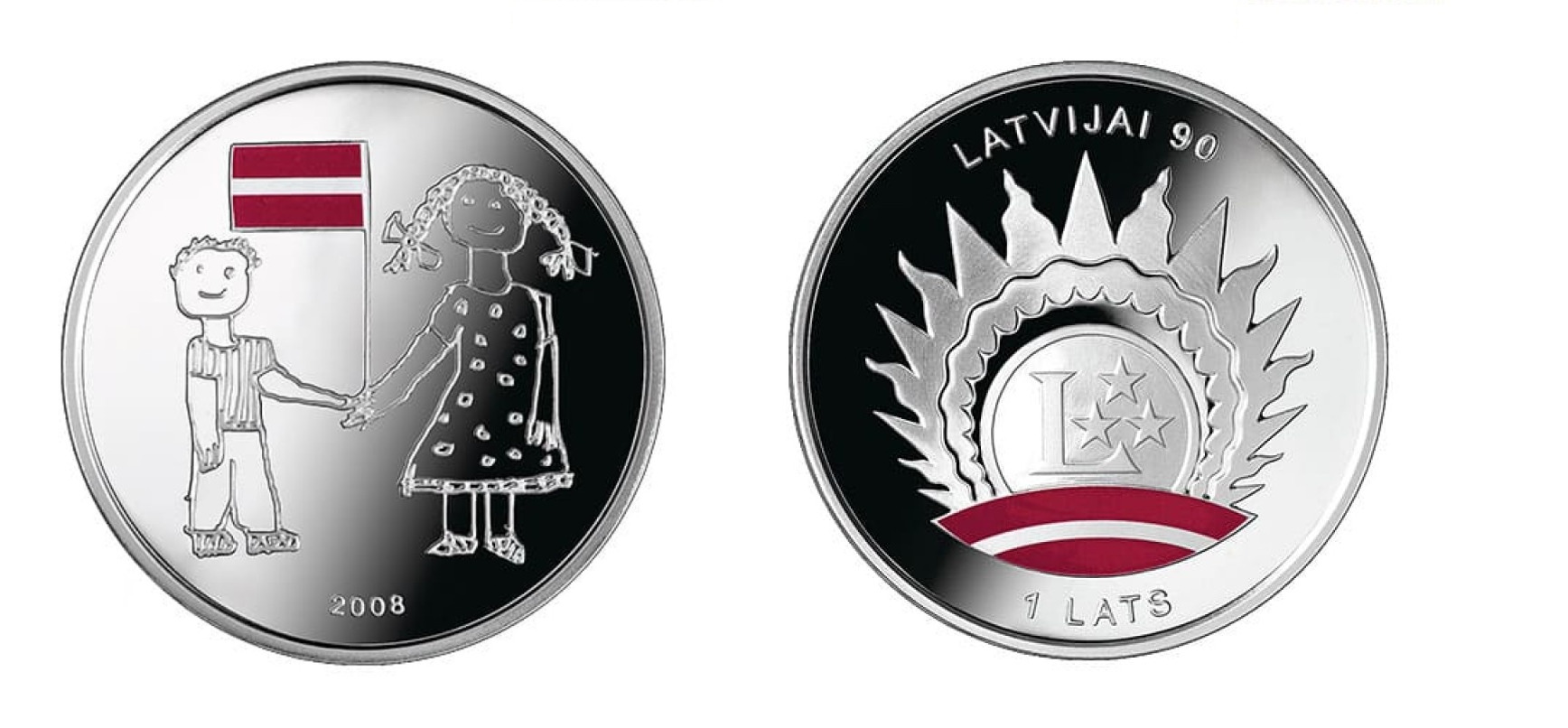 Latvijas sudraba monēta Latvijai 90