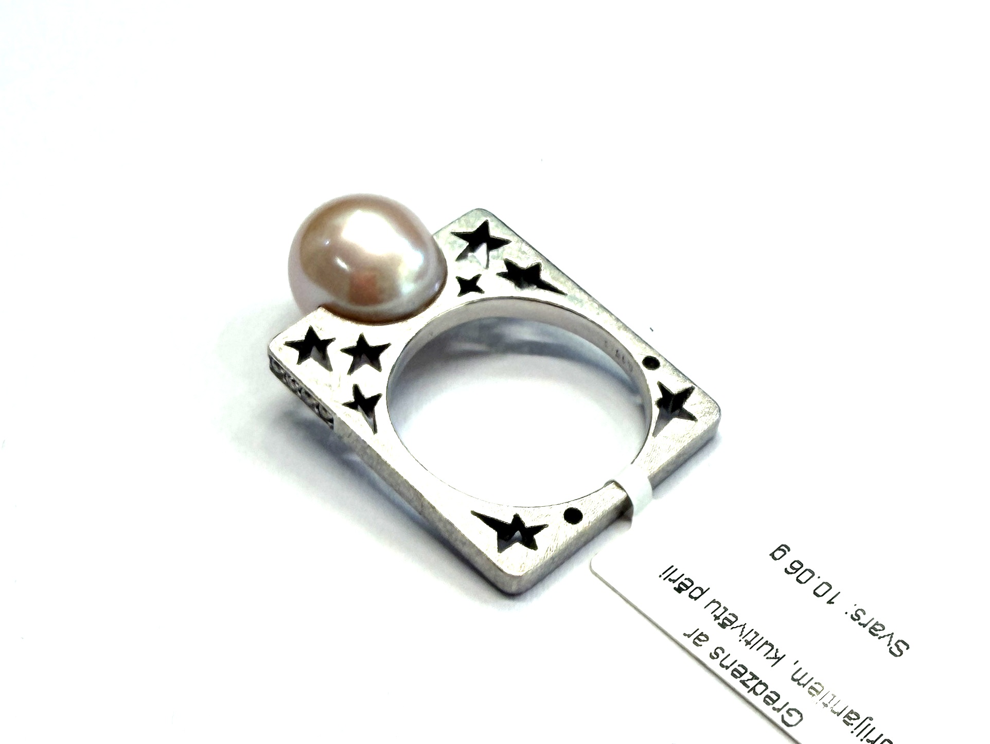Gredzens ar briljantiem (0.10 ct), kultivētu pērli 4952-0763