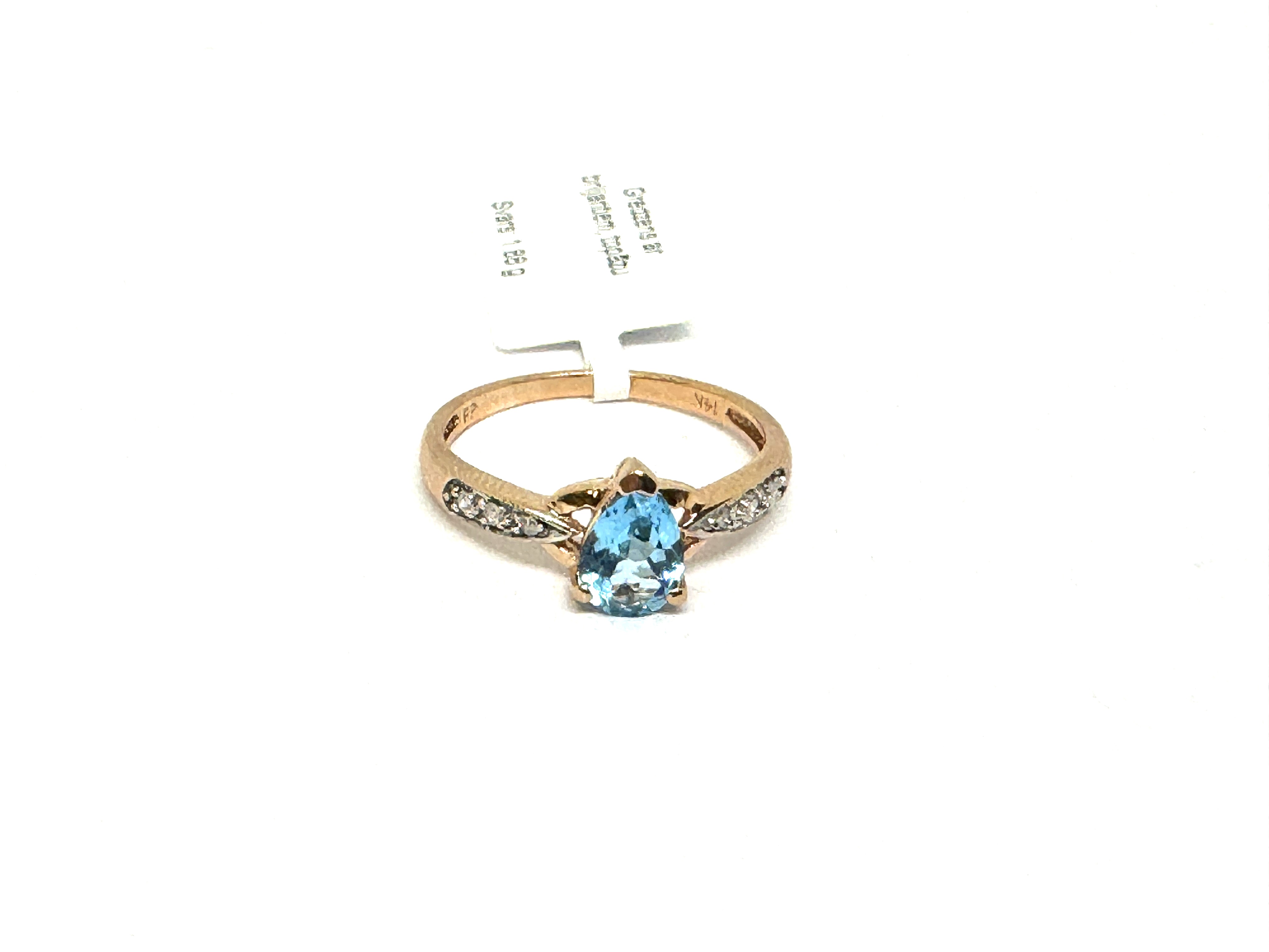 Gredzens ar briljantiem (0.08 ct), ar topāzu  288g1-4663
