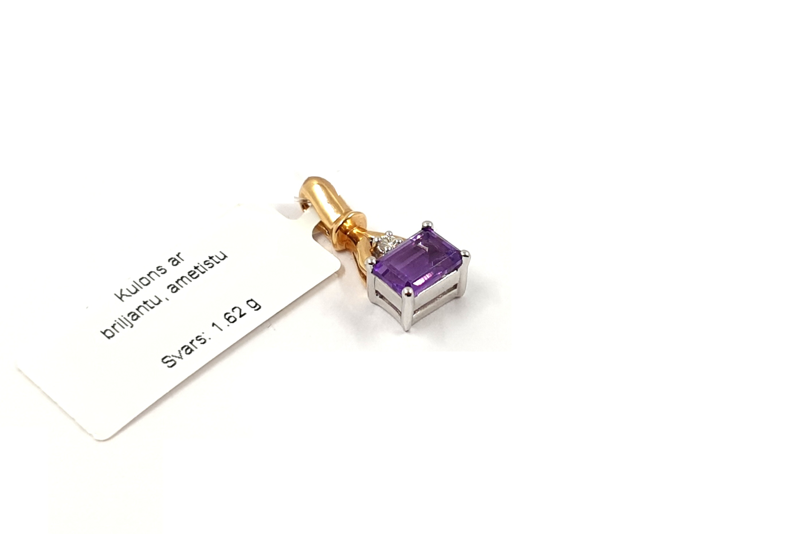 Kulons ar briljantu (0.01ct) un ametistu 4432-0963