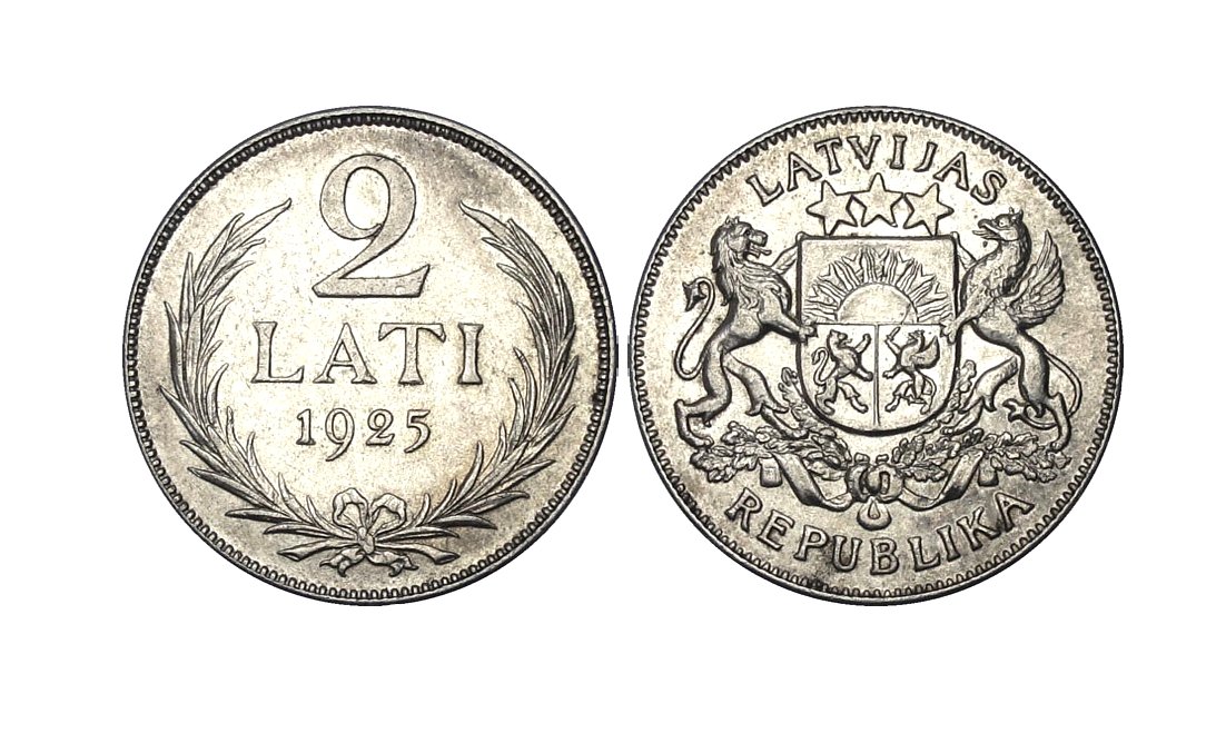 Latvijas sudraba monēta 2 Lati 1926. gads