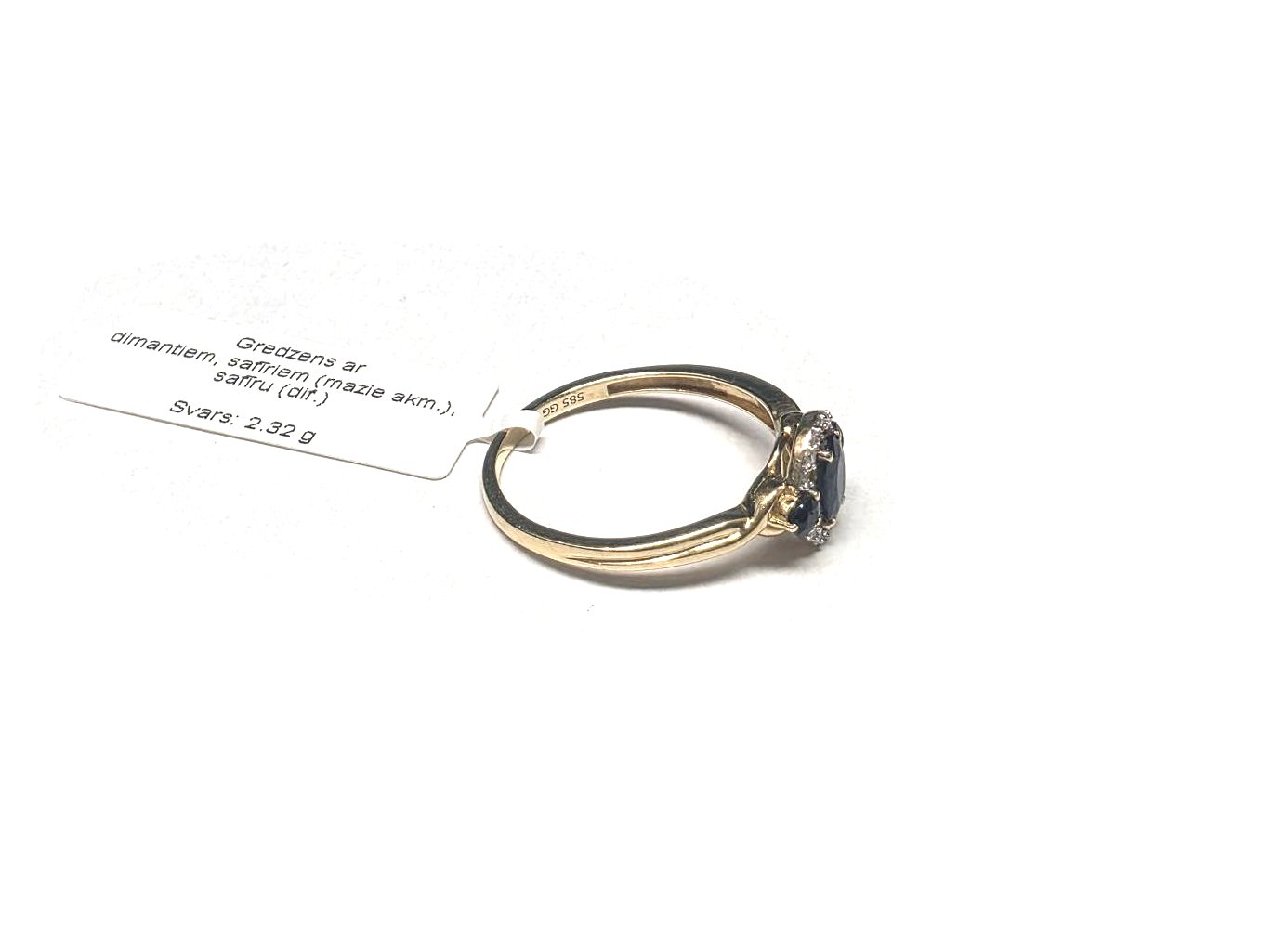 Gredzens ar dimantiem (0.14 ct) un safīriem (0.75 ct) 19g6-1461