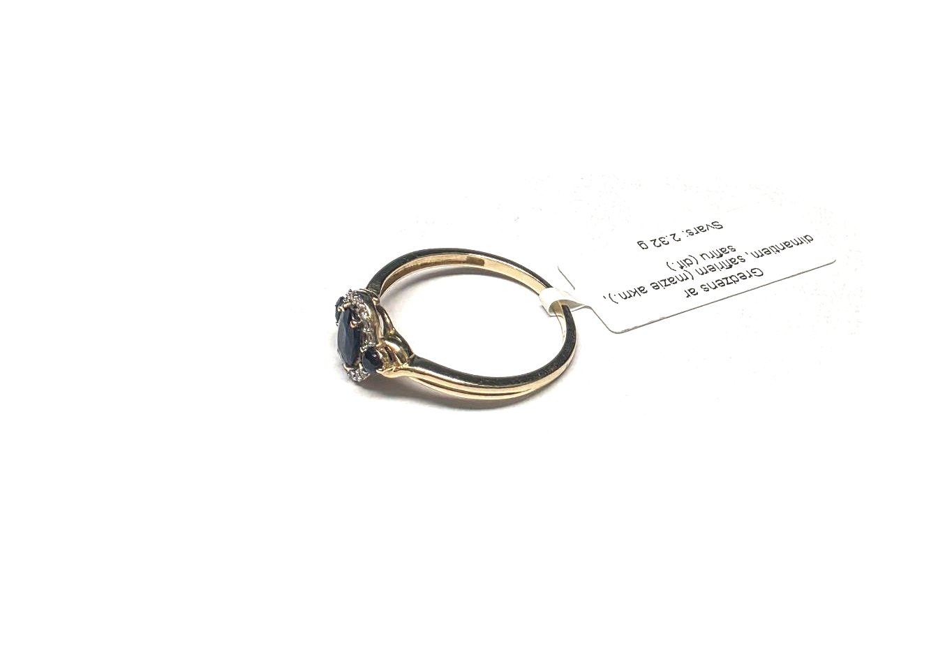 Gredzens ar dimantiem (0.14 ct) un safīriem (0.75 ct) 19g6-1461