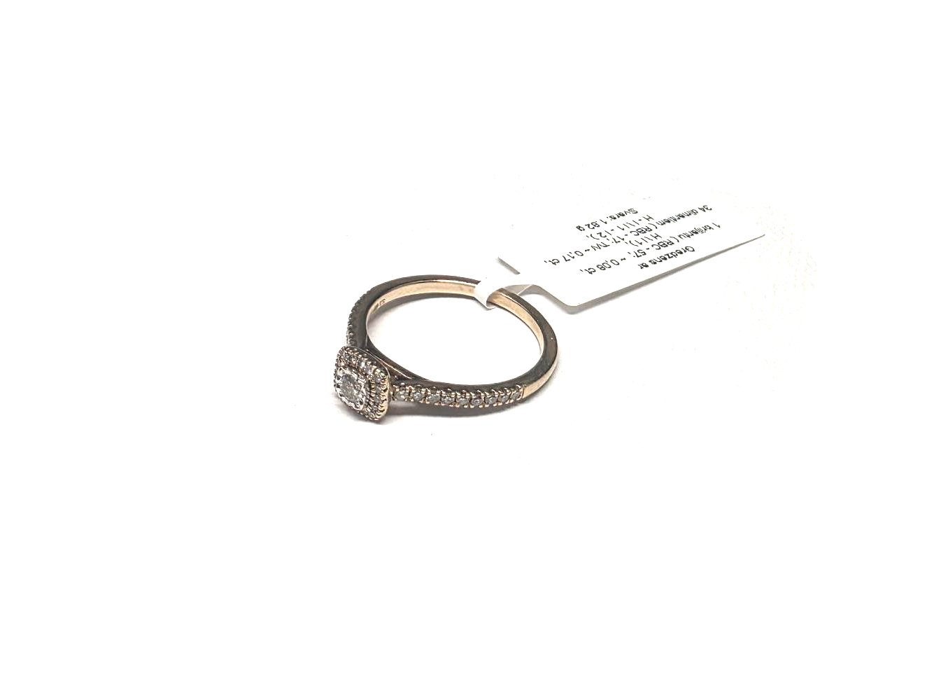 Gredzens ar briljantu (0.08 ct)  un dimatiem (0.17 ct) 2260-5453