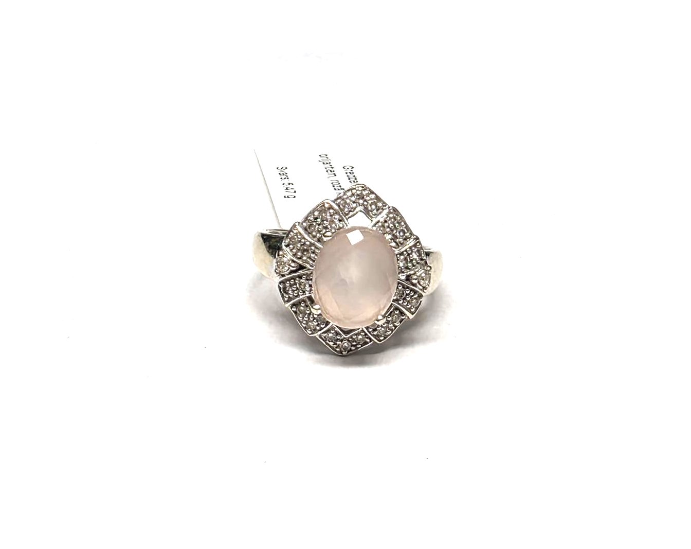 Gredzens ar briljantiem (0.29 ct)  un rozā kvarcu 3550-5061