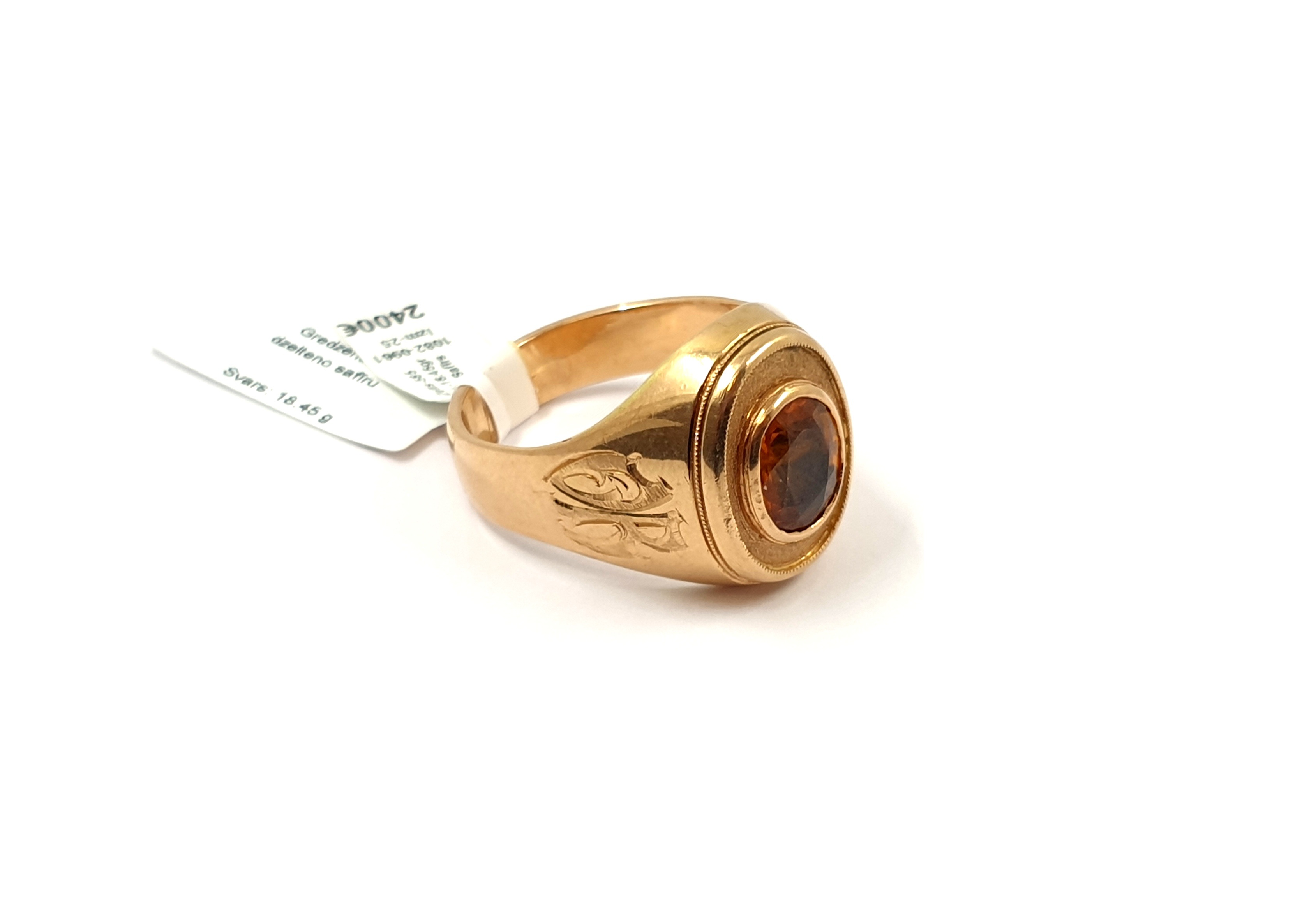 Gredzens ar dzelteno safīru (4.5ct) 1082-0961