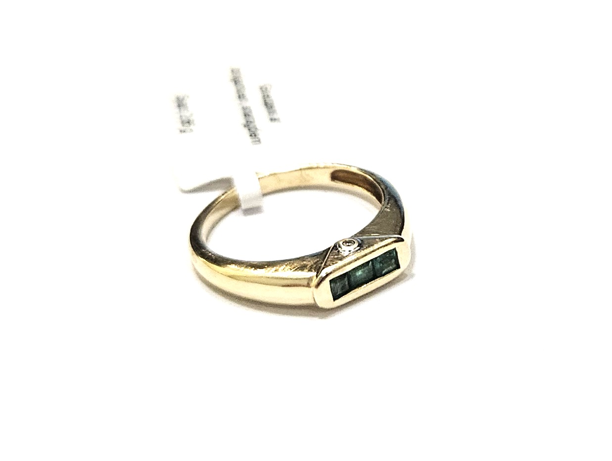 Gredzens ar briljantiem (0.02 ct), smaragdiem (0.15 ct) 1514g2-1161