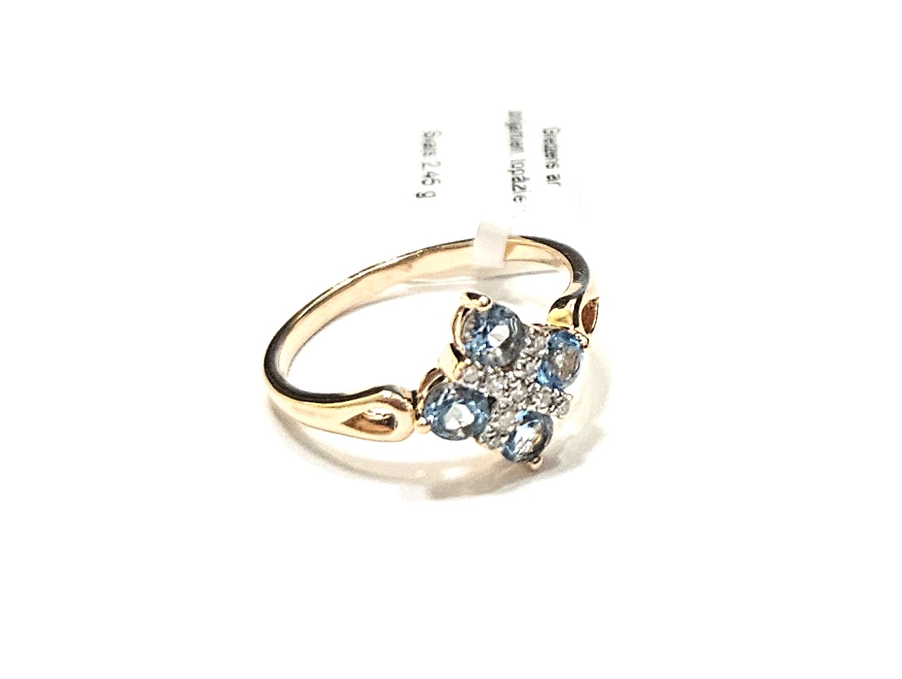 Gredzens ar briljantiem (0.04 ct), topāziem 1514g4-1161