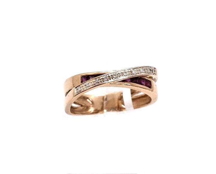Gredzens ar briljantiem (0.06 ct) un rubīniem (0.55 ct)  6510-3461